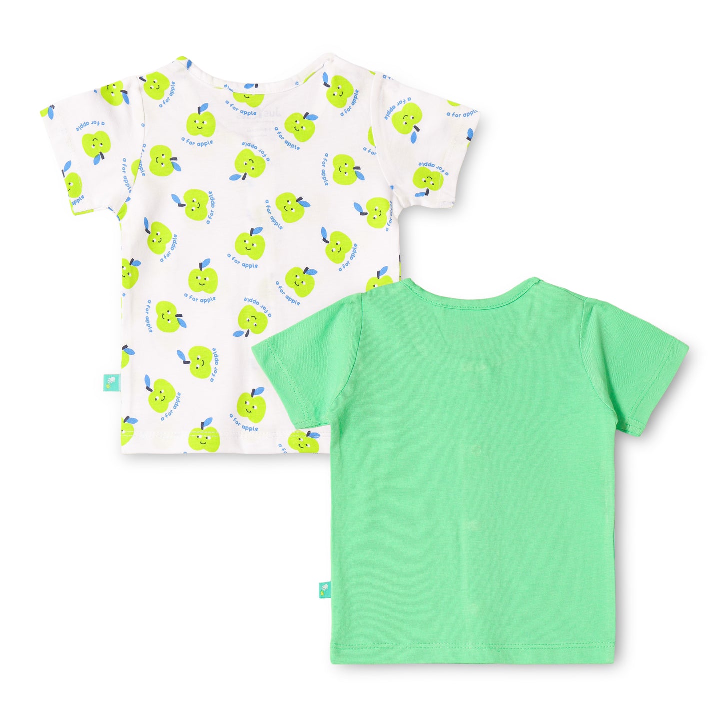 "Baby Boys Cotton Half Sleeve Front Open Jhabla Set – Apple Print (Pack of 2)"