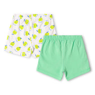 Baby Boys 2-Pack Soft Cotton Shorts – Green & “A for Apple” Print