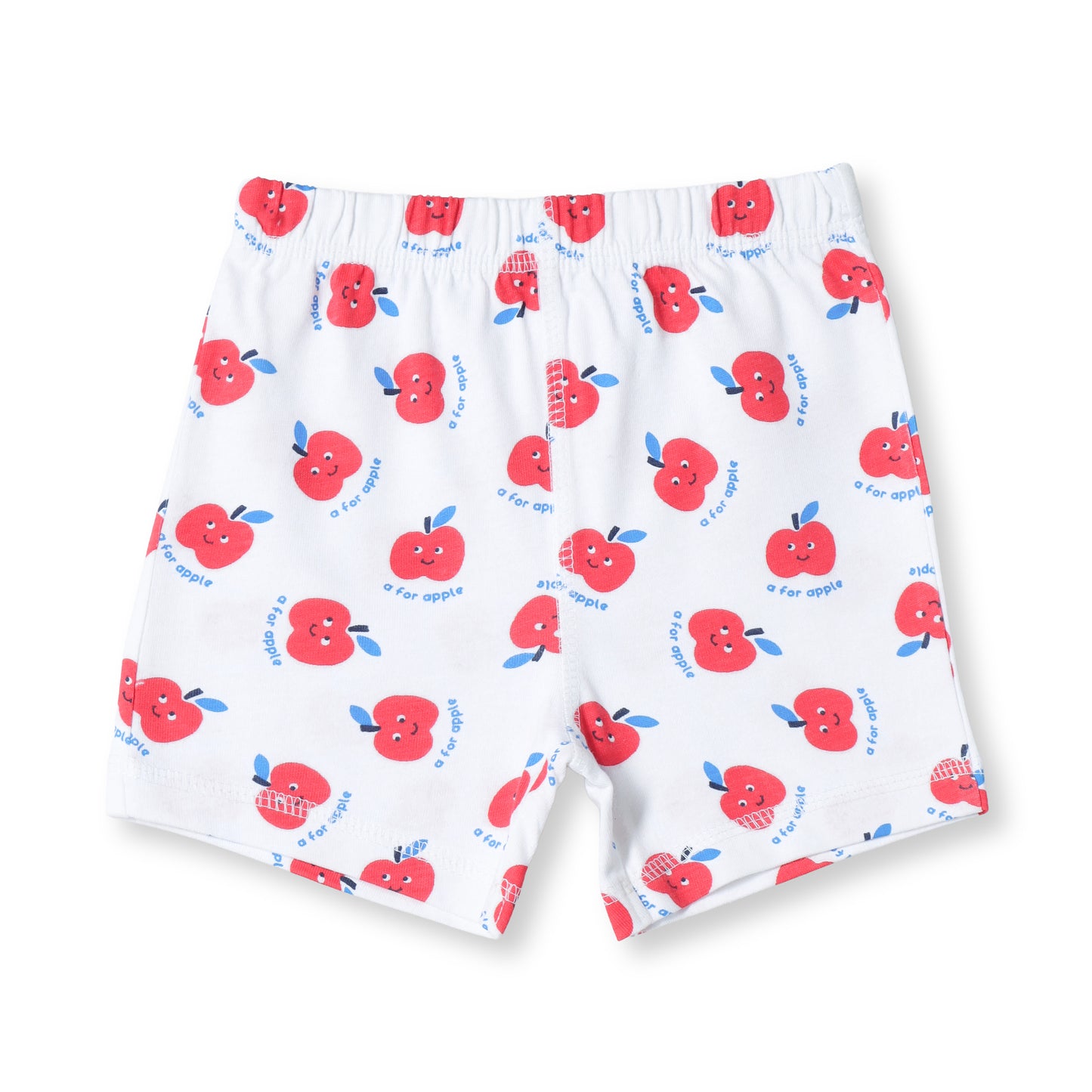 Baby Boys 2-Pack Soft Cotton Shorts – Blue & “A for Apple” Print