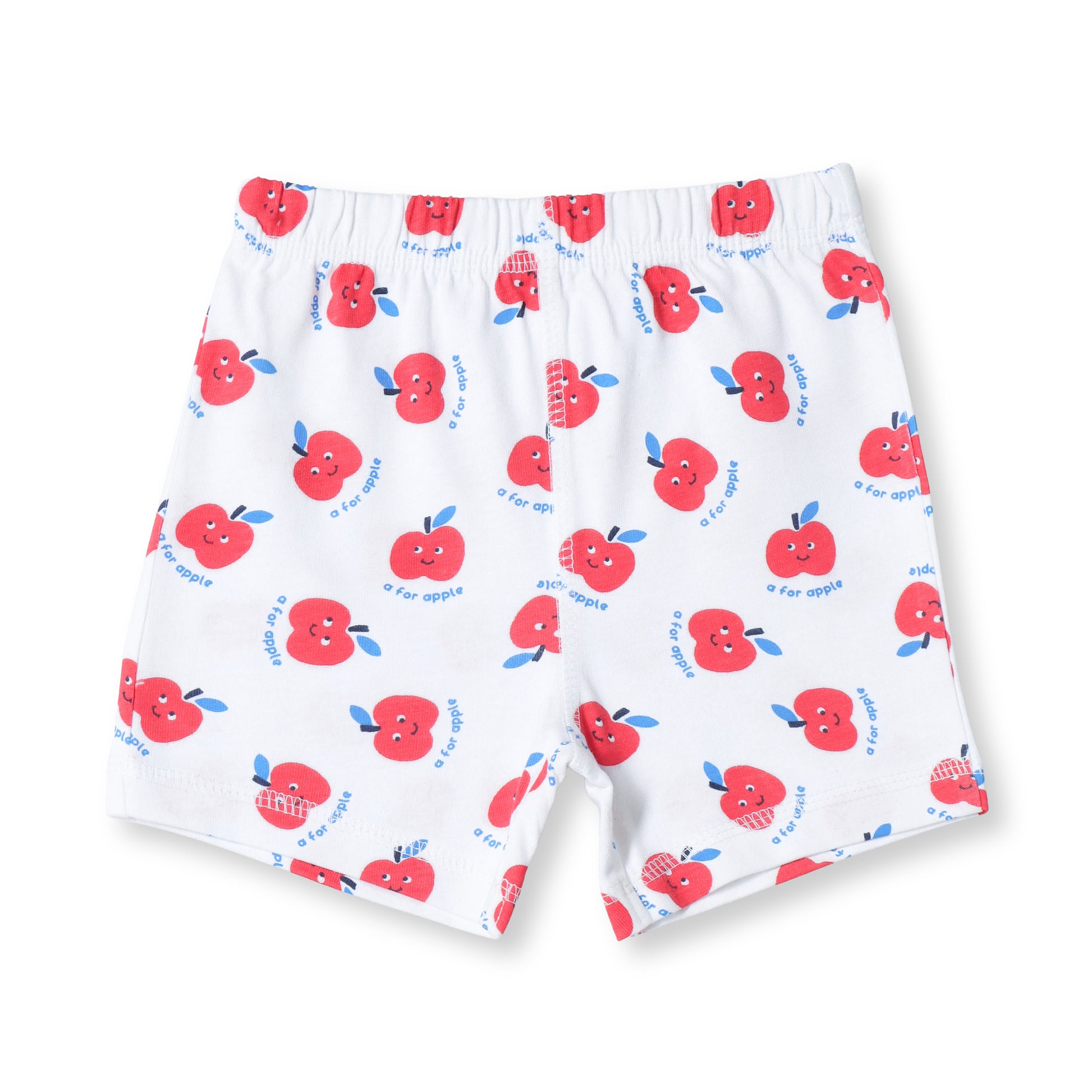 Baby Boys 2-Pack Soft Cotton Shorts – Blue & “A for Apple” Print