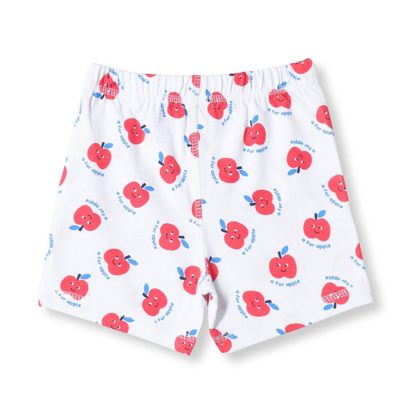 Baby Boys 2-Pack Soft Cotton Shorts – Blue & “A for Apple” Print