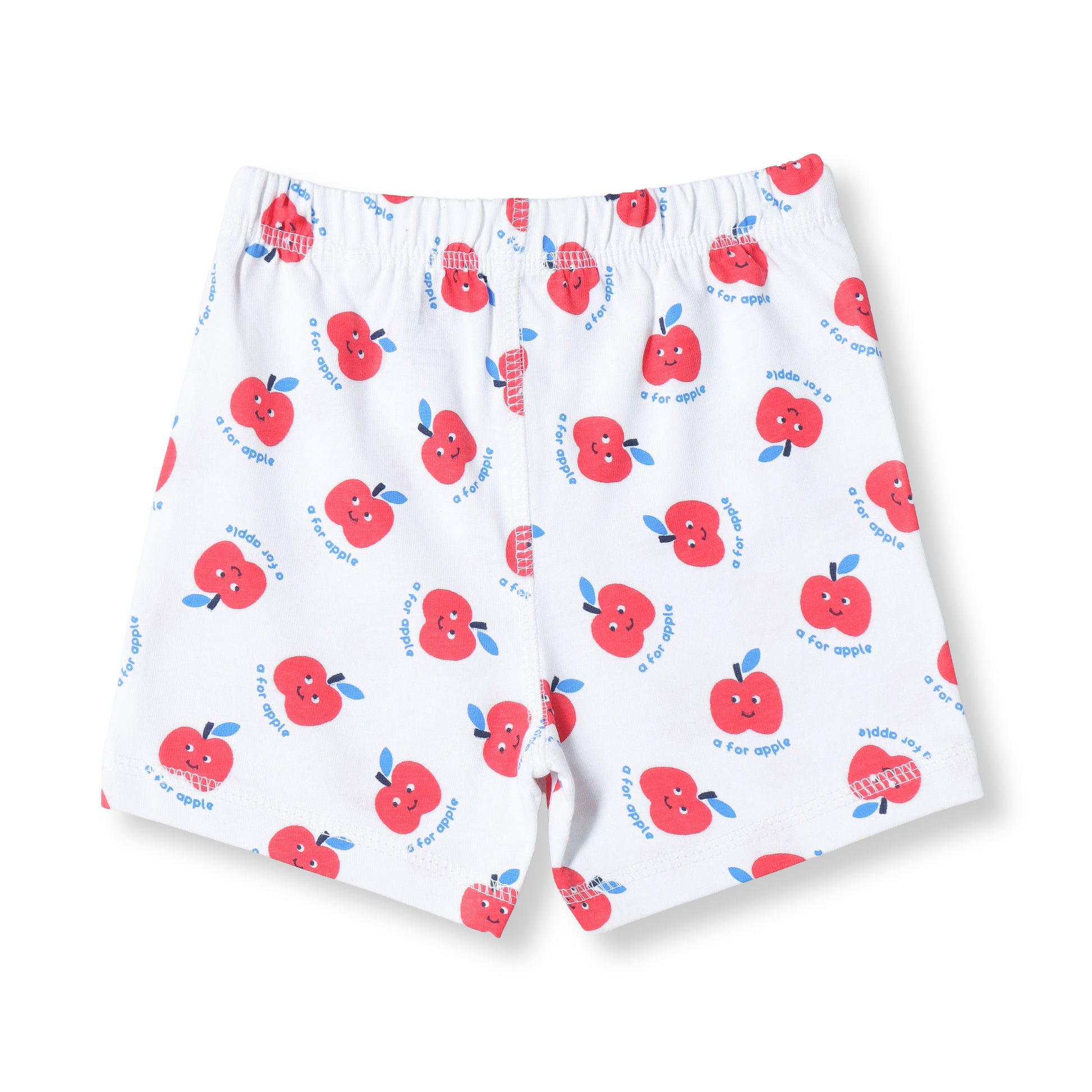 Baby Boys 2-Pack Soft Cotton Shorts – Blue & “A for Apple” Print