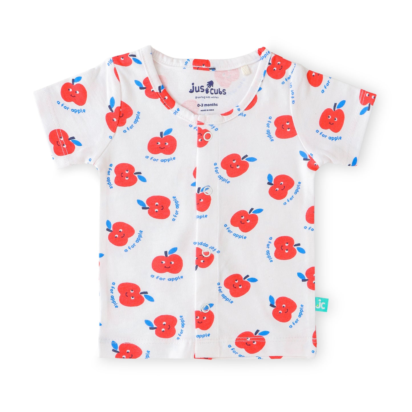 "Baby Boys A for Apple Printed Front Open Jhabla Set – Pack of 2"