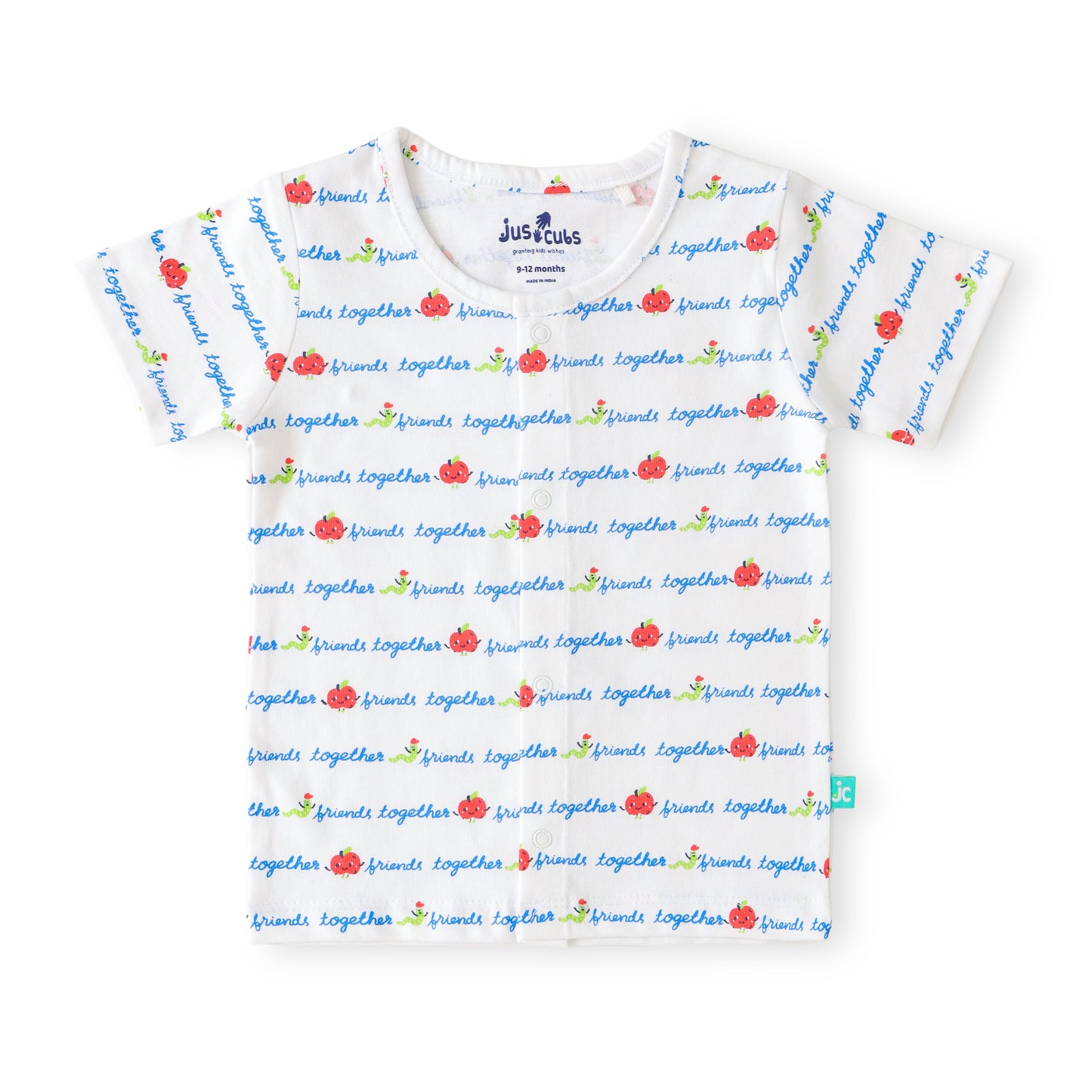 "Baby Boys Cotton Front Open Jhabla – Friends Together & Multicolor Stripe Print (Pack of 2)"