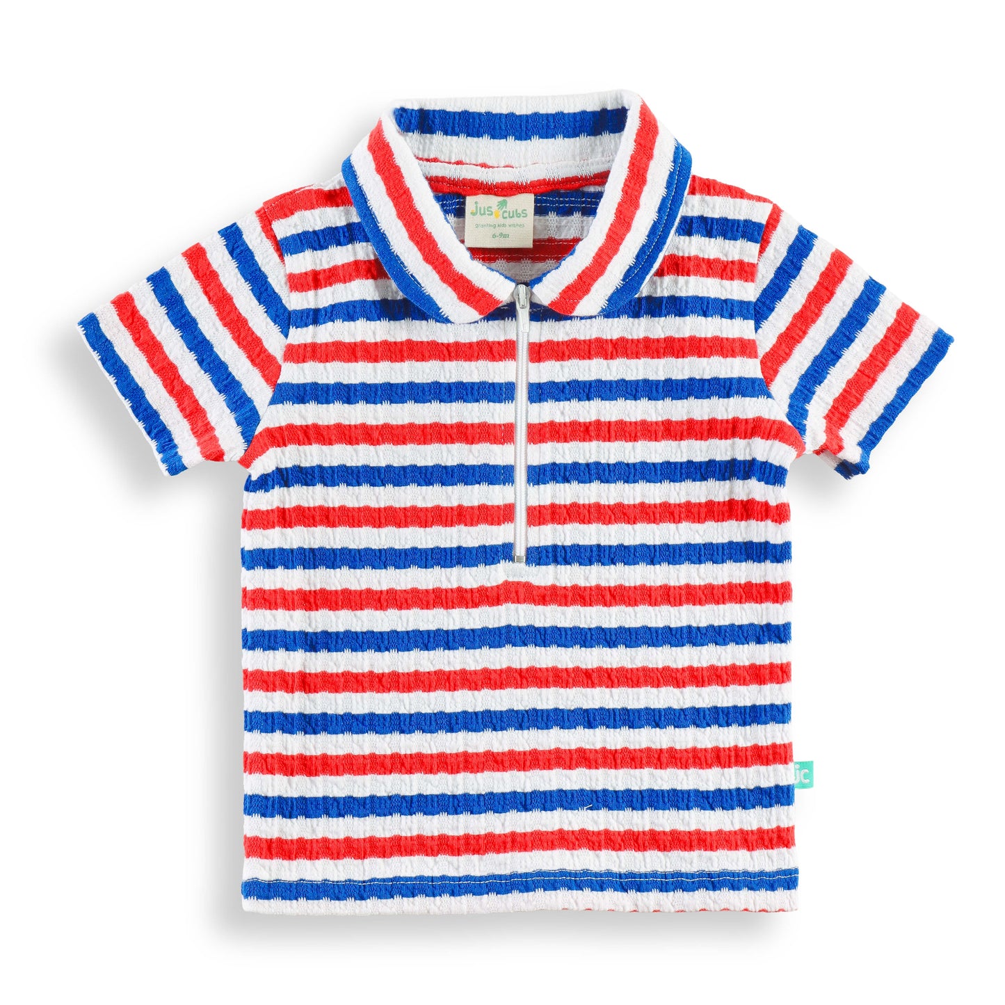 "Baby Boys Half-Sleeve Striped Polo T-Shirt & Elastic Waist Shorts"