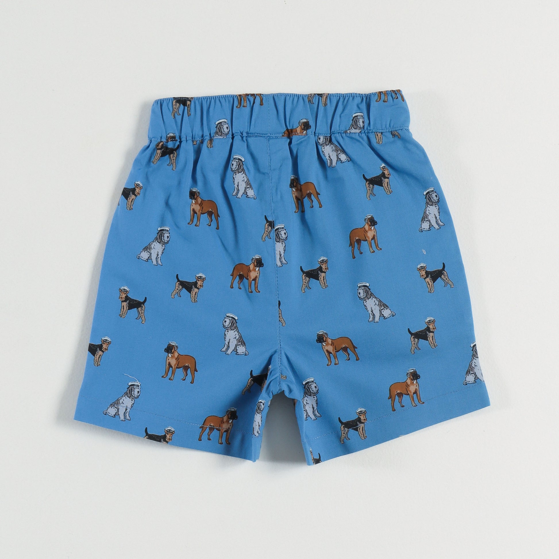 “Baby Boys Blue Dog Print Cotton Shirt & Shorts Co-Ord Set – Soft, Breathable & Stylish Summer Outfit"