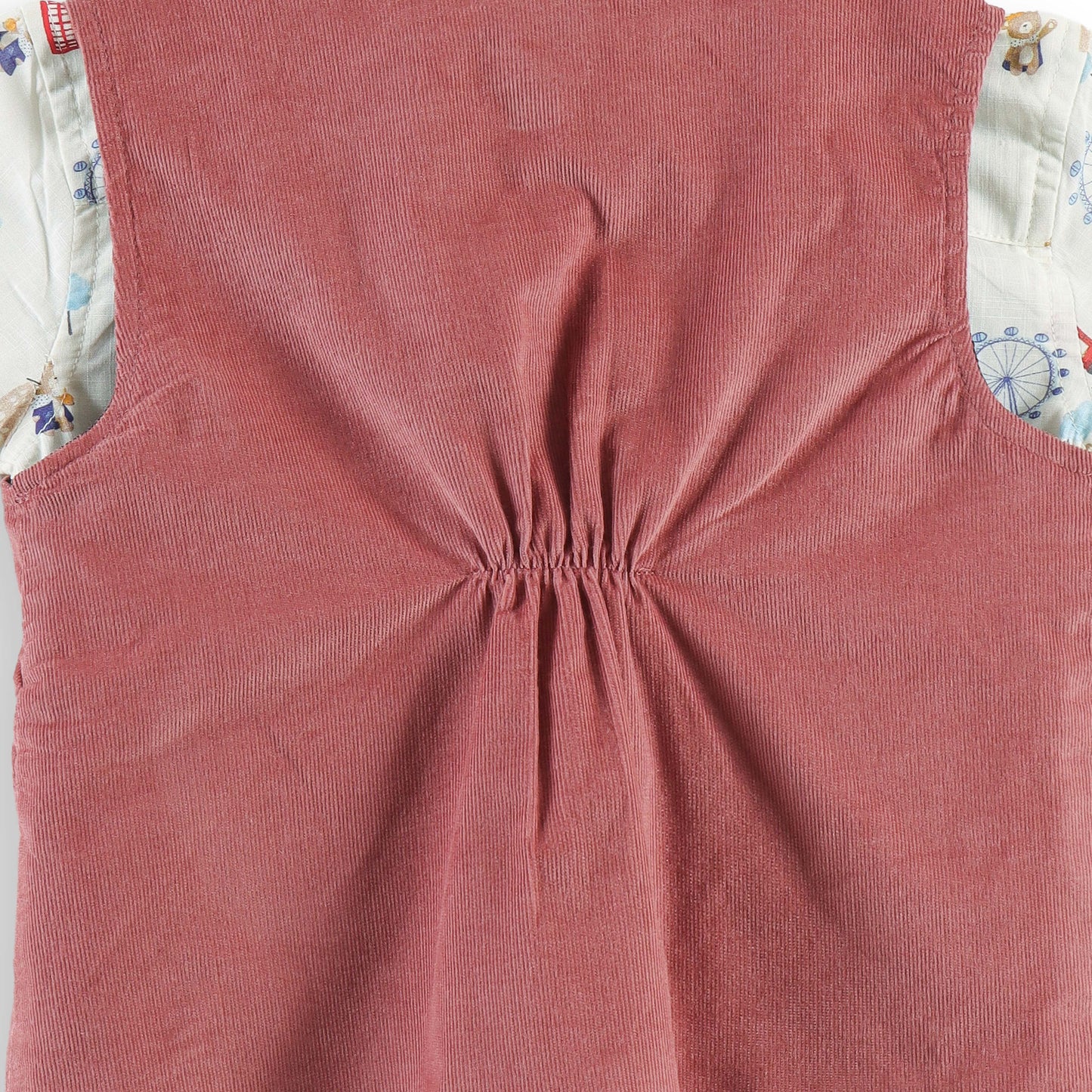 "Baby Boys Rust Corduroy Waistcoat & Pant Set with Printed Shirt & Bow Tie"