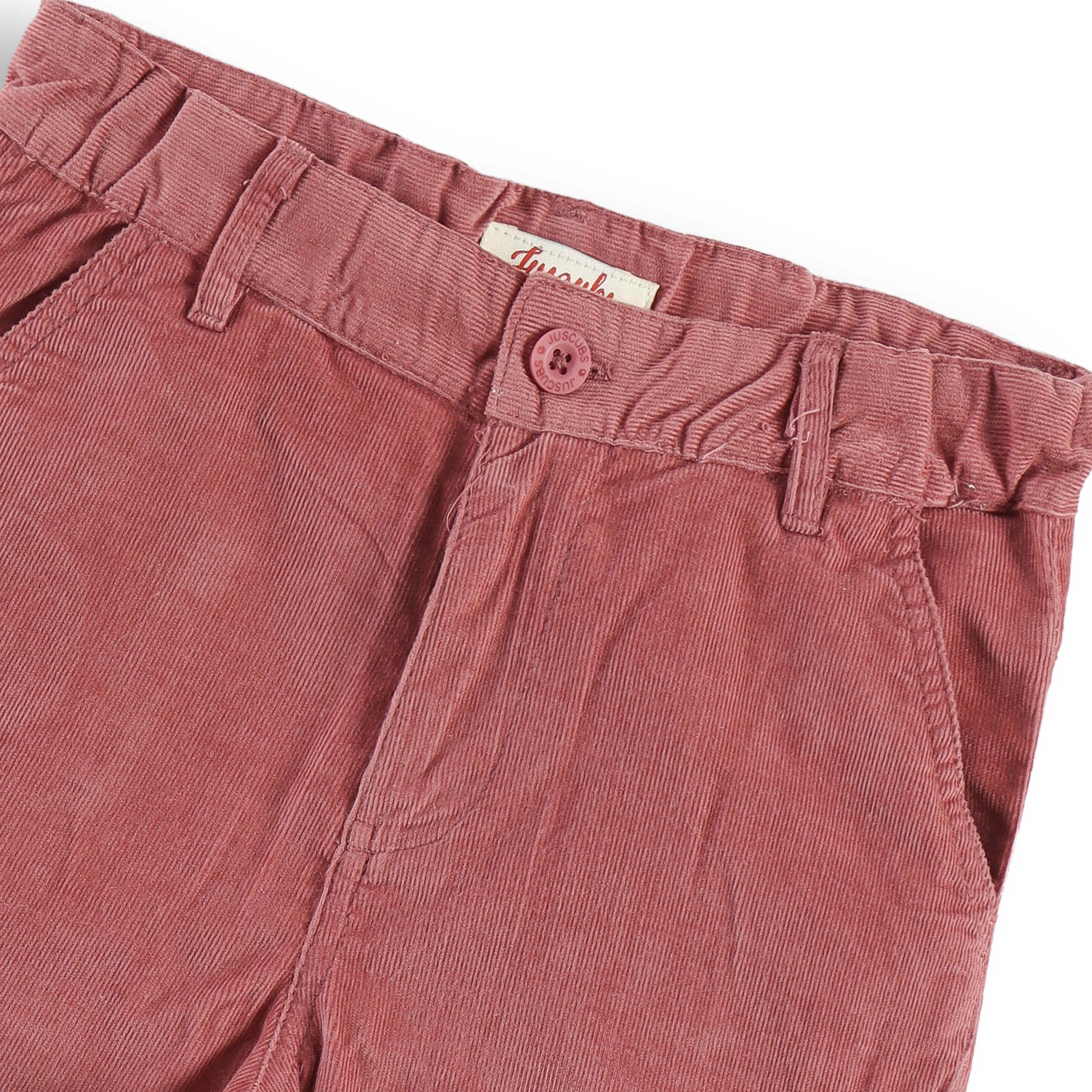 "Baby Boys Rust Corduroy Waistcoat & Pant Set with Printed Shirt & Bow Tie"