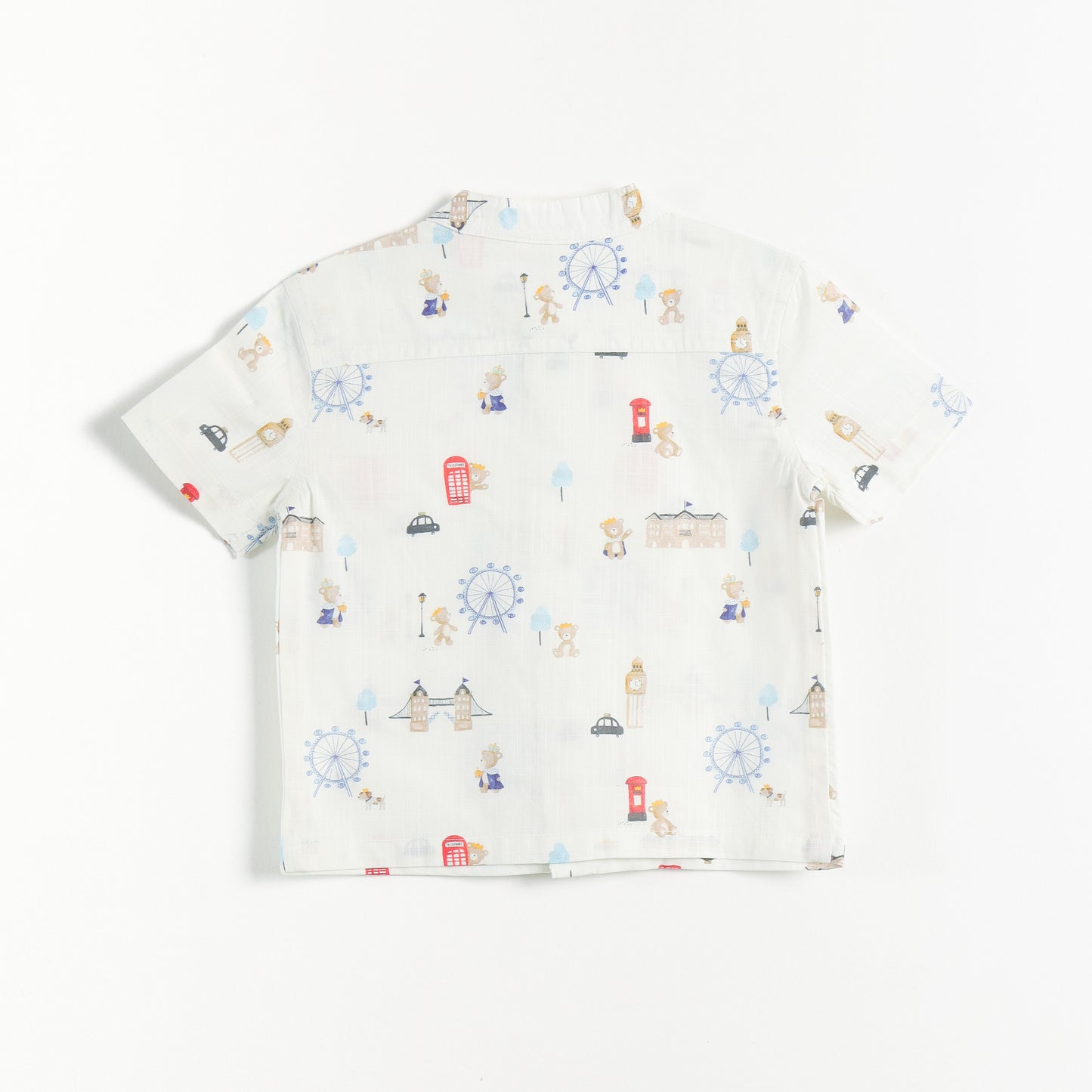 “Baby Boys Printed Shirt & Blue Suspender Shorts Set – Stylish Casual Wear"