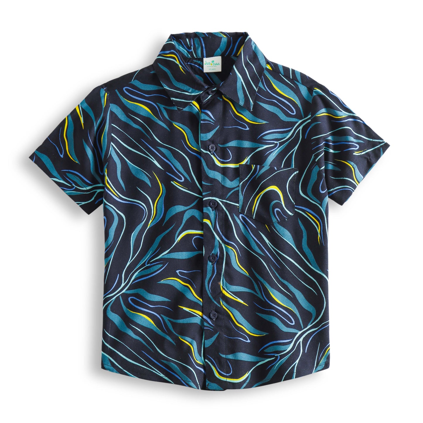 "Boys’ Multicolor Abstract Print Short-Sleeve Button-Down Shirt"
