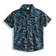 "Boys’ Multicolor Abstract Print Short-Sleeve Button-Down Shirt"