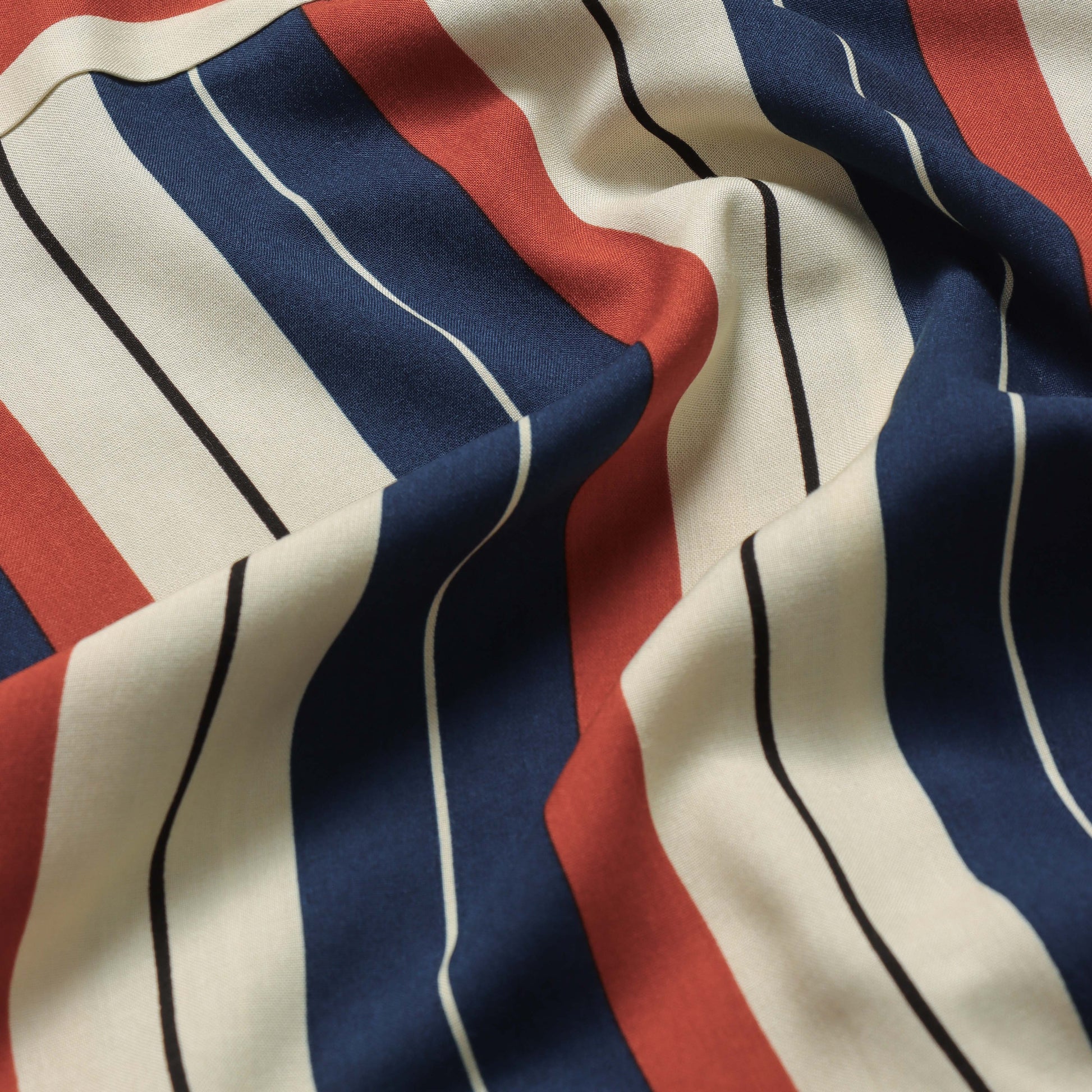 "Boys’ Multicolor Vertical Striped Short Sleeve Casual Wear Shirt Casual Wear -Blue, Red & Beige"