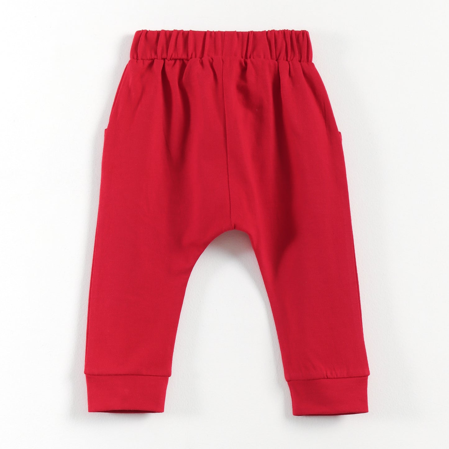 “Baby Boys Cotton T-Shirt & Jogger Pants Set | Cute Apple Appliqué Design"