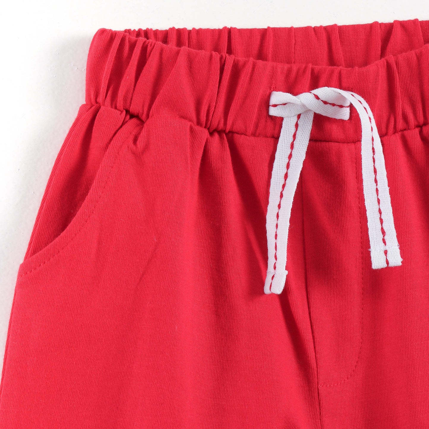 “Baby Boys Cotton T-Shirt & Jogger Pants Set | Cute Apple Appliqué Design"