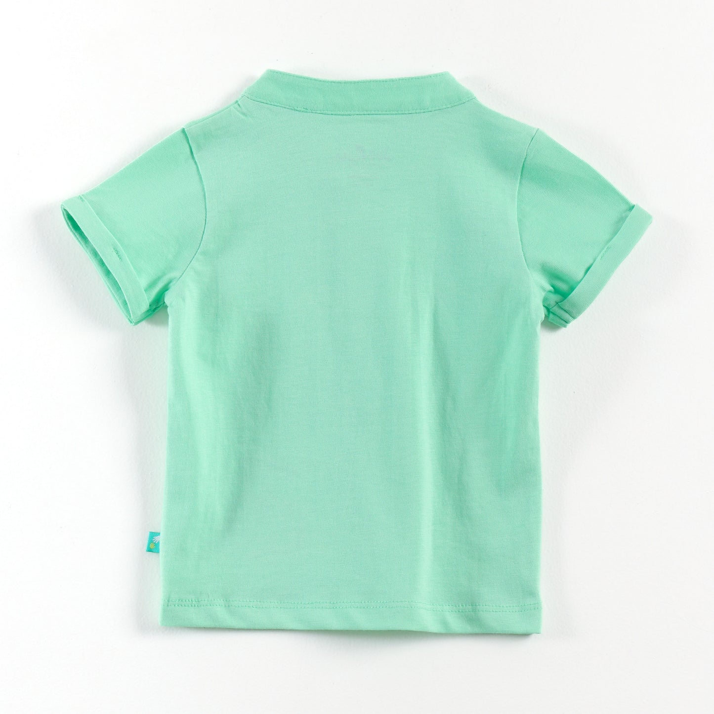 “Baby Boys Cotton Clothing Set – Green Henley T-shirt & Multi-Stripe Shorts"