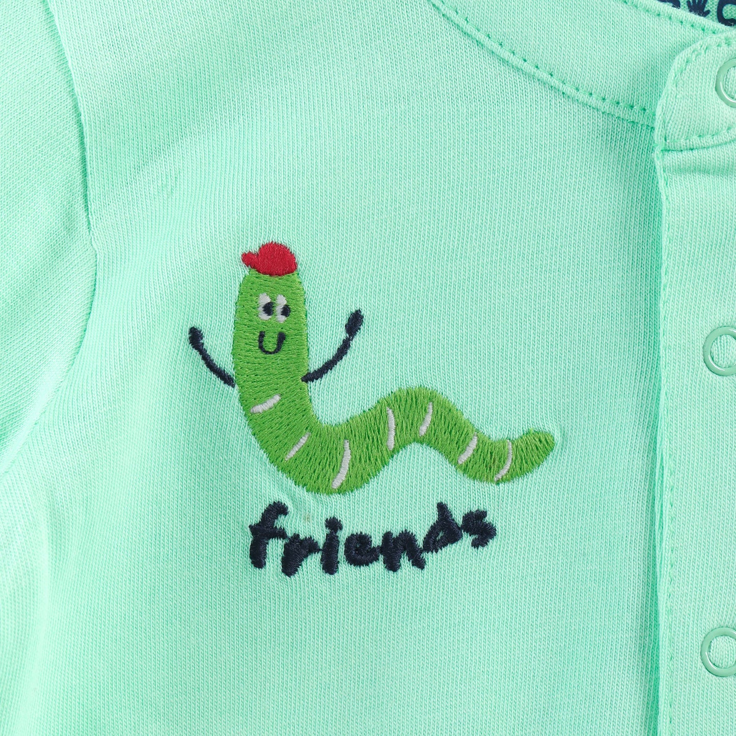 “Baby Boys Cotton Clothing Set – Green Henley T-shirt & Multi-Stripe Shorts"