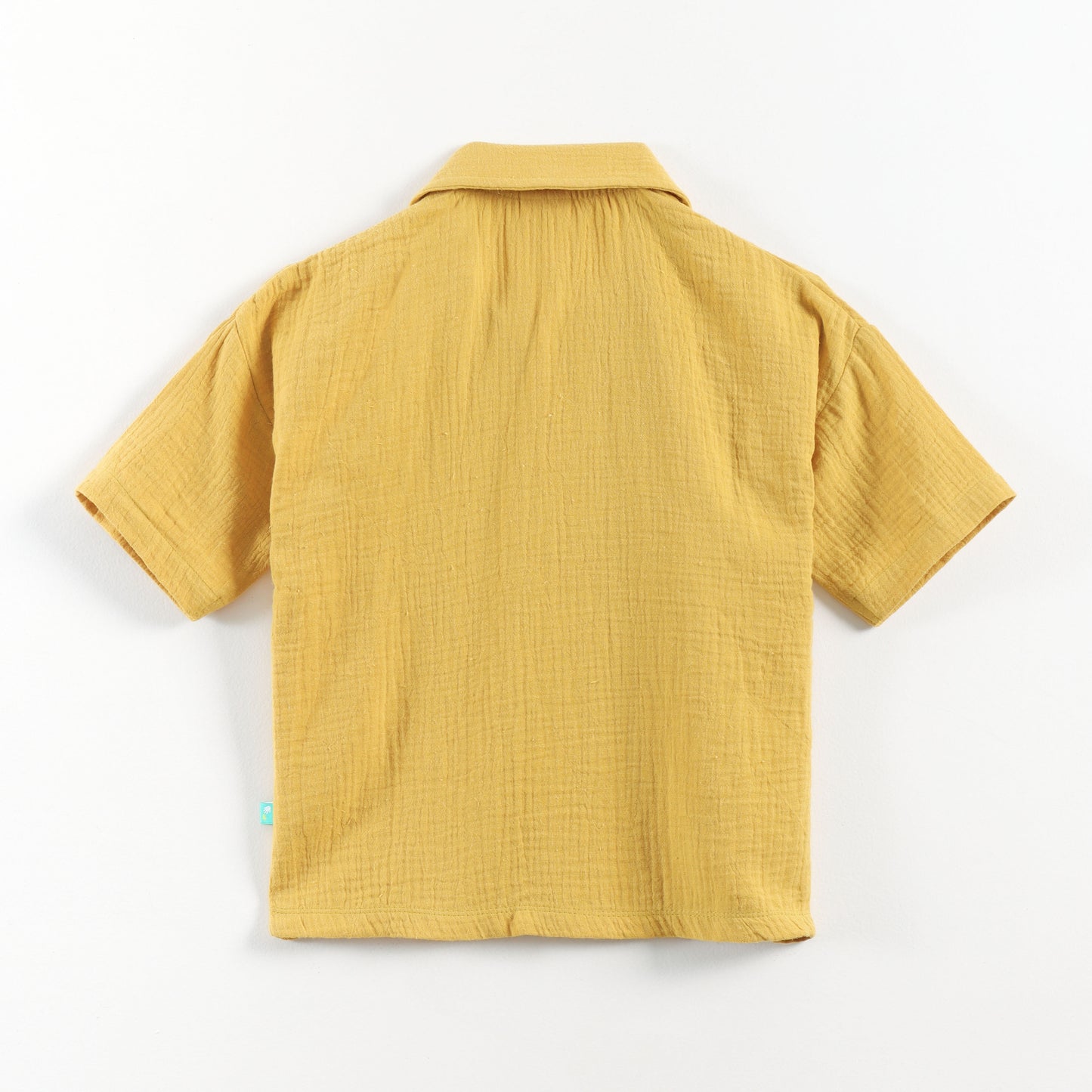 "Baby Boys Premium Muslin Cotton Shirt | Mustard | Lightweight & Breathable"
