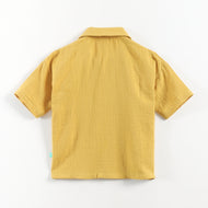 "Baby Boys Premium Muslin Cotton Shirt | Mustard | Lightweight & Breathable"