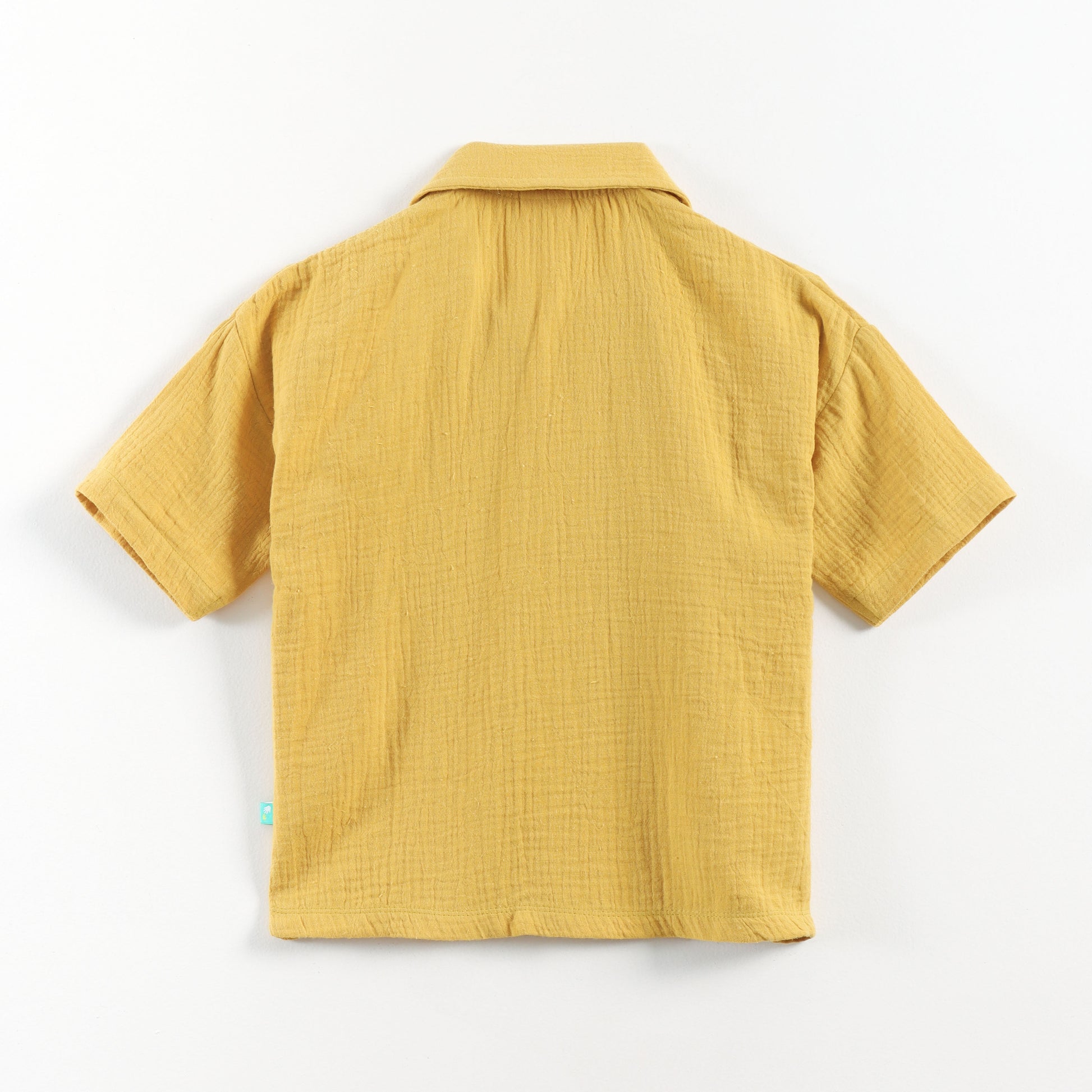 "Baby Boys Premium Muslin Cotton Shirt | Mustard | Lightweight & Breathable"