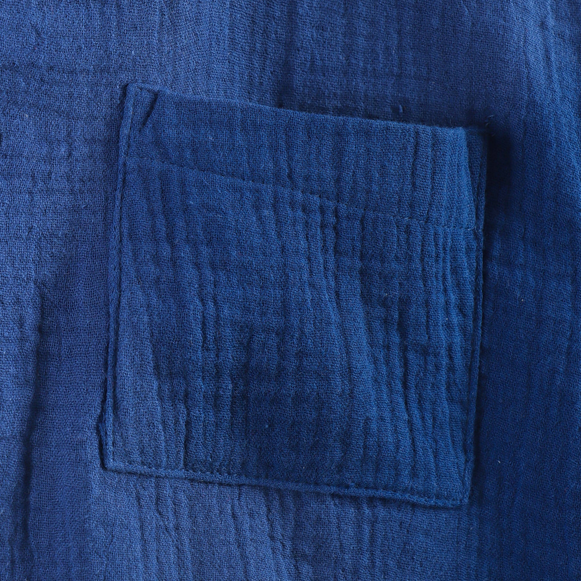 "Baby Boys Premium Muslin Cotton Shirt | Navy Blue | Lightweight & Breathable"