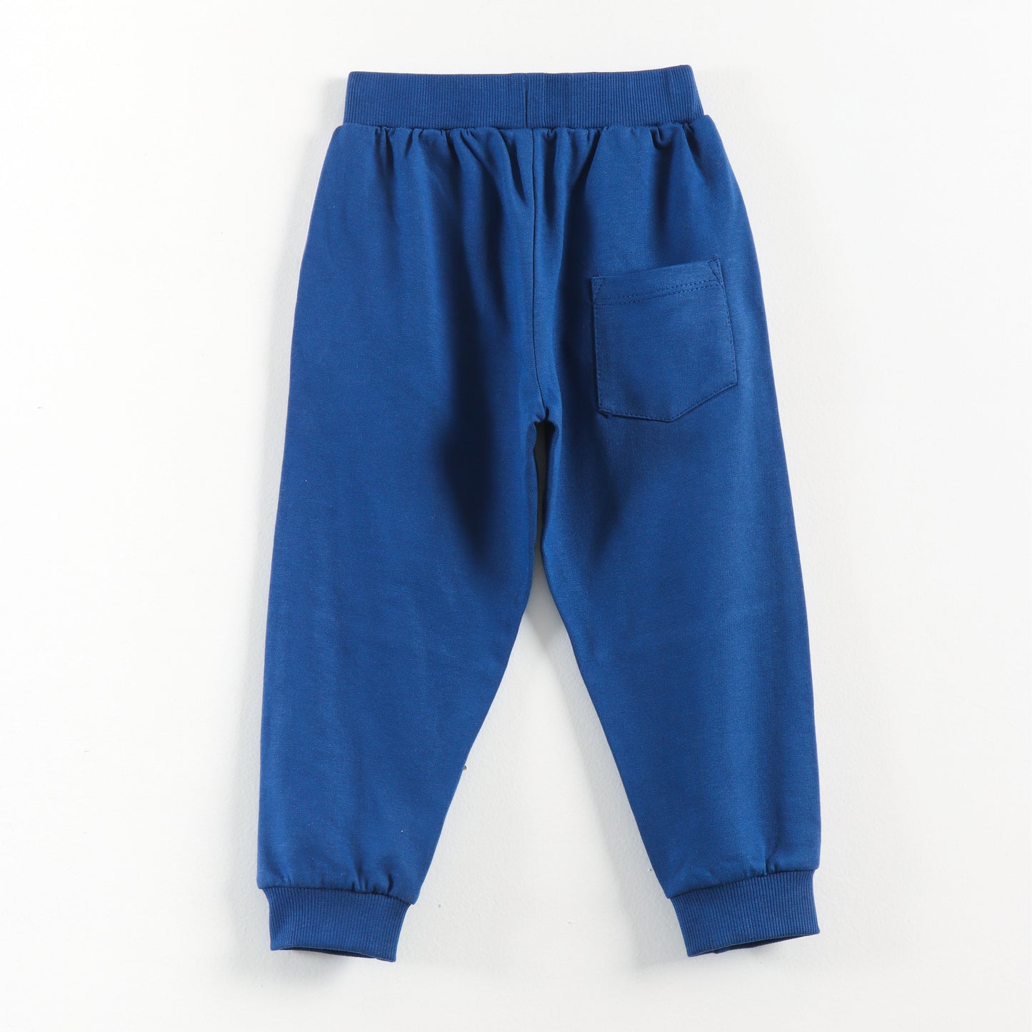 "Baby Boys Comfortable Cotton Royal Blue Joggers with Red & White Stripes"