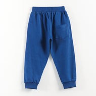 "Baby Boys Comfortable Cotton Royal Blue Joggers with Red & White Stripes"