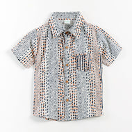 "Boys Soft Cotton Printed Button-Down Shirt | Stylish Multi-Color Pattern"