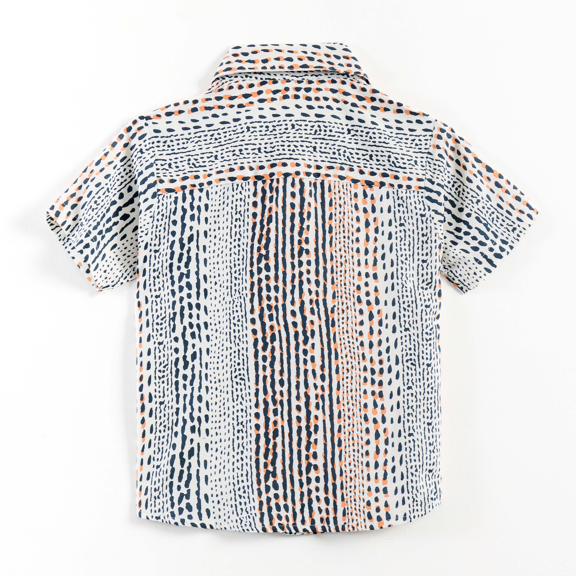 "Boys Soft Cotton Printed Button-Down Shirt | Stylish Multi-Color Pattern"