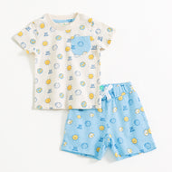 “Baby Boys T-Shirt & Shorts Set with Sun & Planet Print"