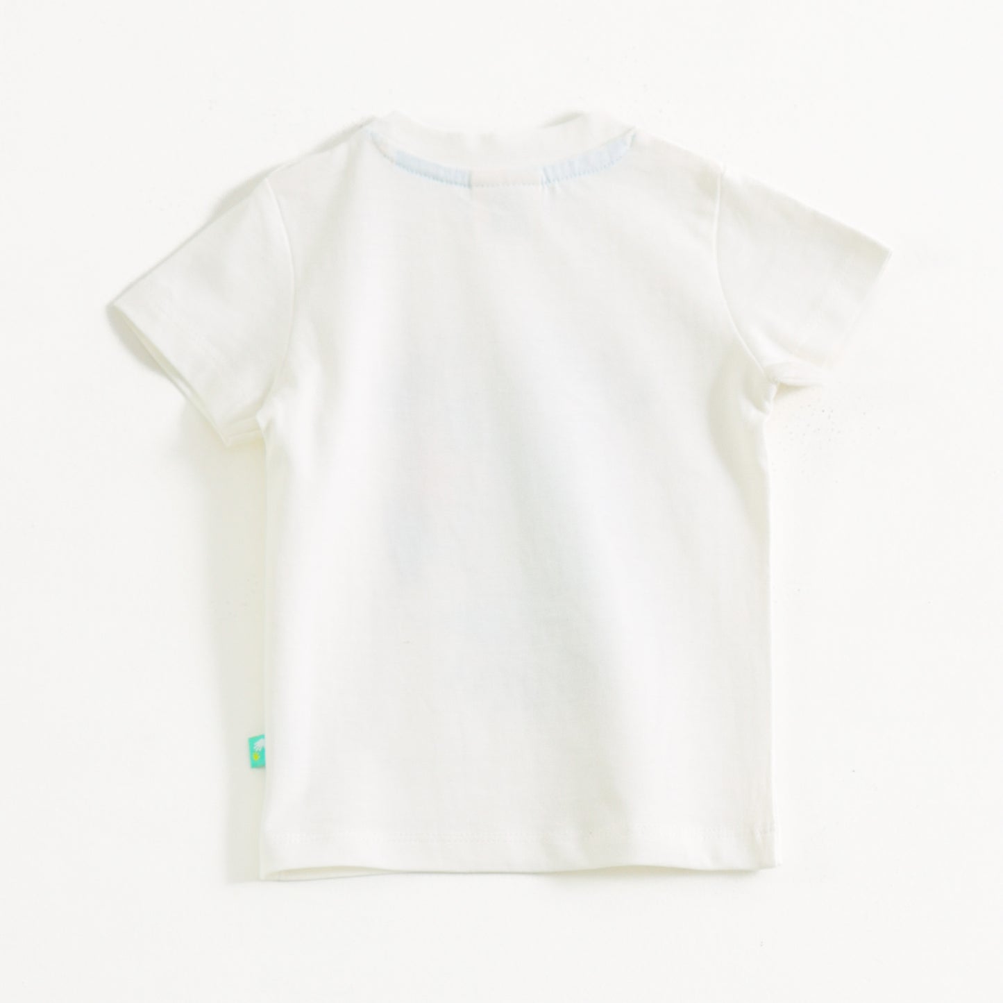 “Baby Boys White Graphic T-Shirt with Printed Blue Shorts Set"