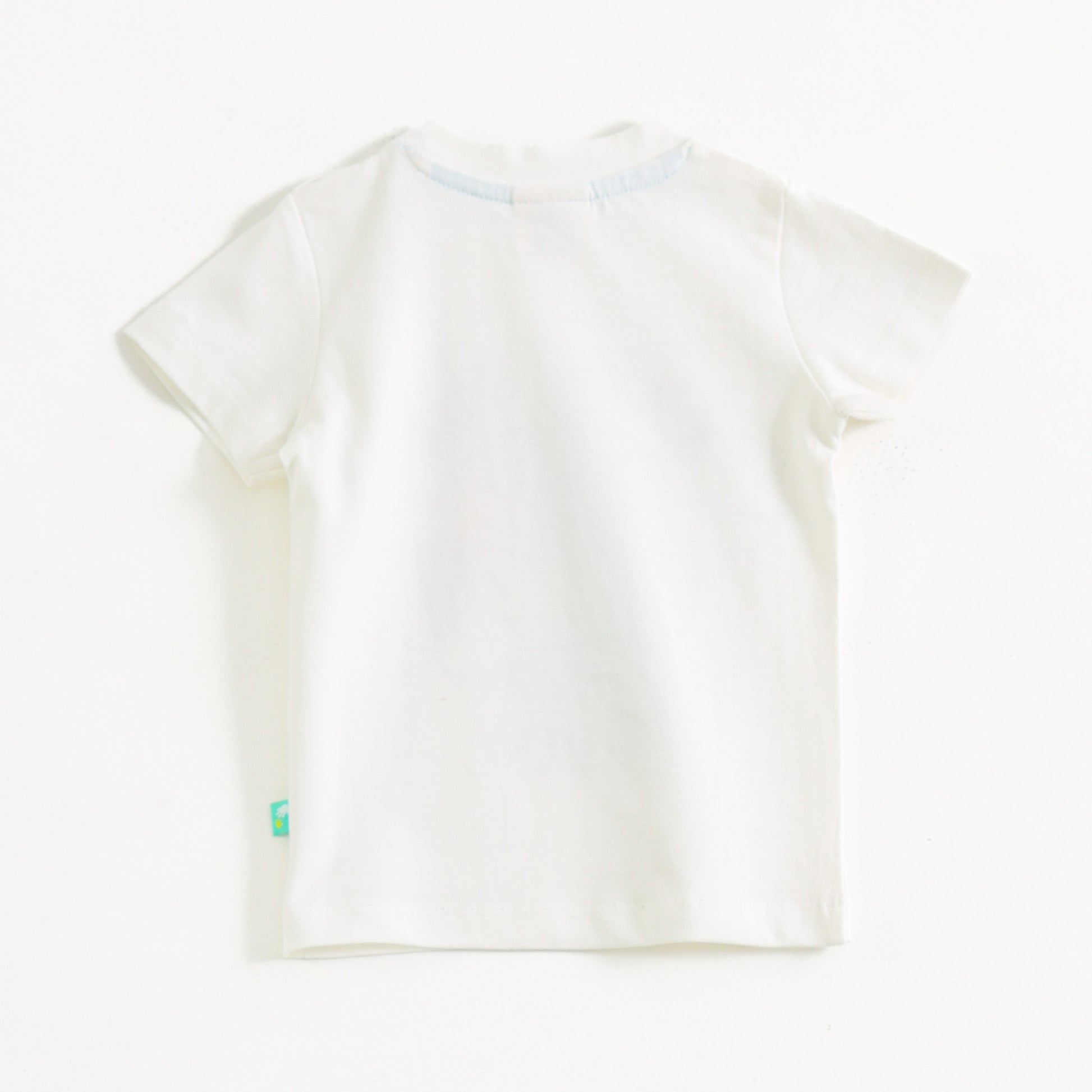 “Baby Boys White Graphic T-Shirt with Printed Blue Shorts Set"