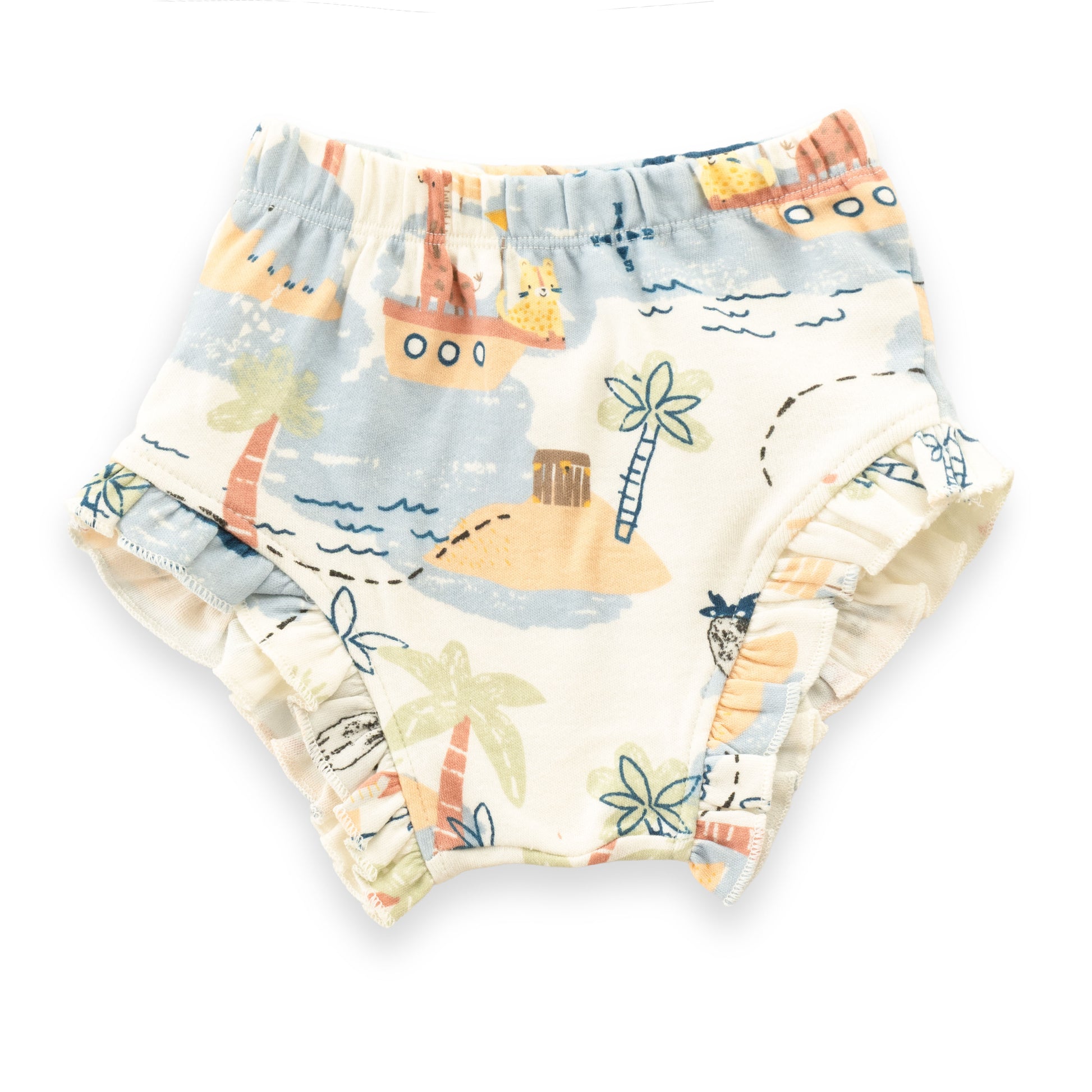 "Baby Girls' Printed Cotton Bloomer Shorts – Pack of 3 | Soft & Breathable with Ruffle Details"