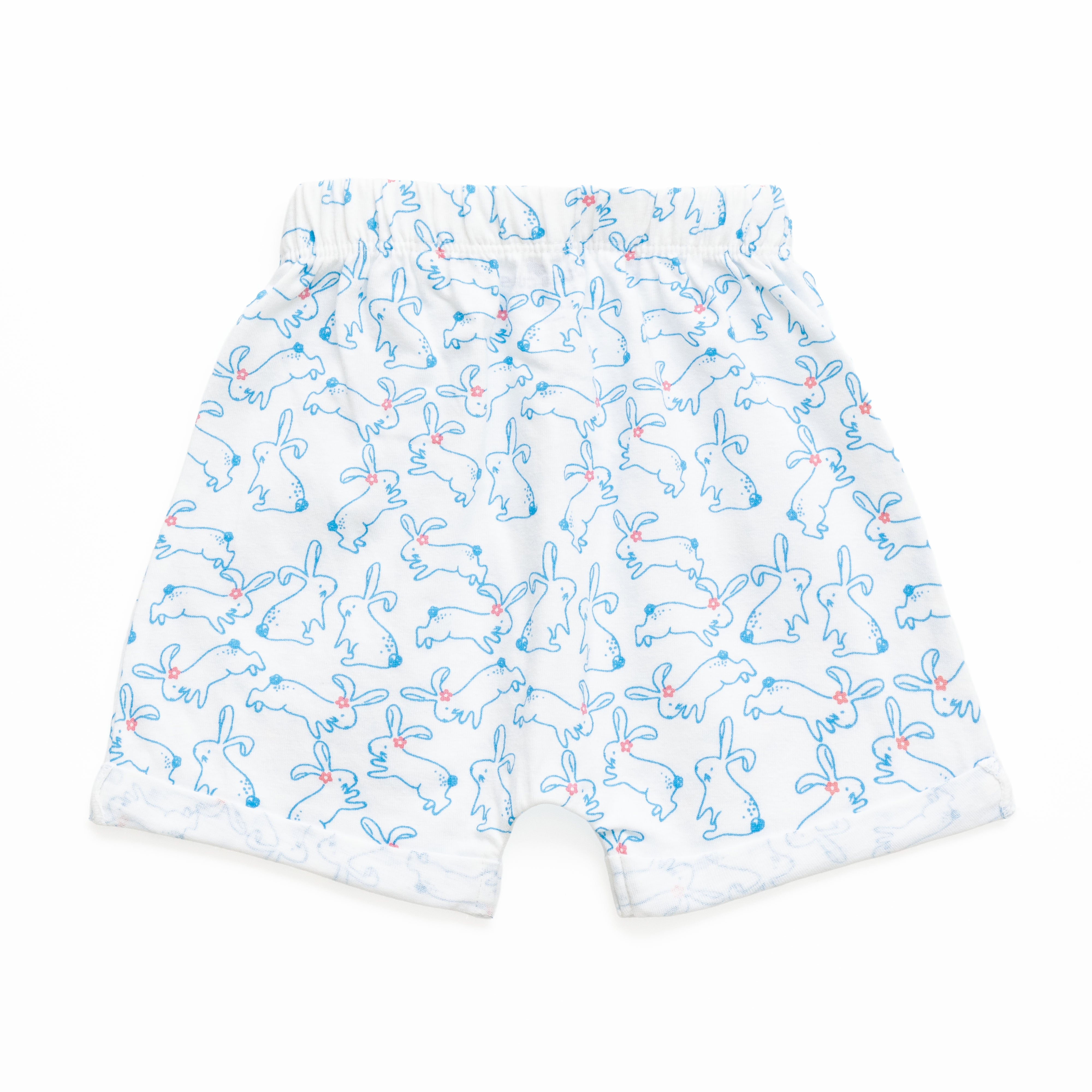 "Baby Girls' Cotton Boxer Shorts - Pack of 2 (Striped & Bunny Print)"