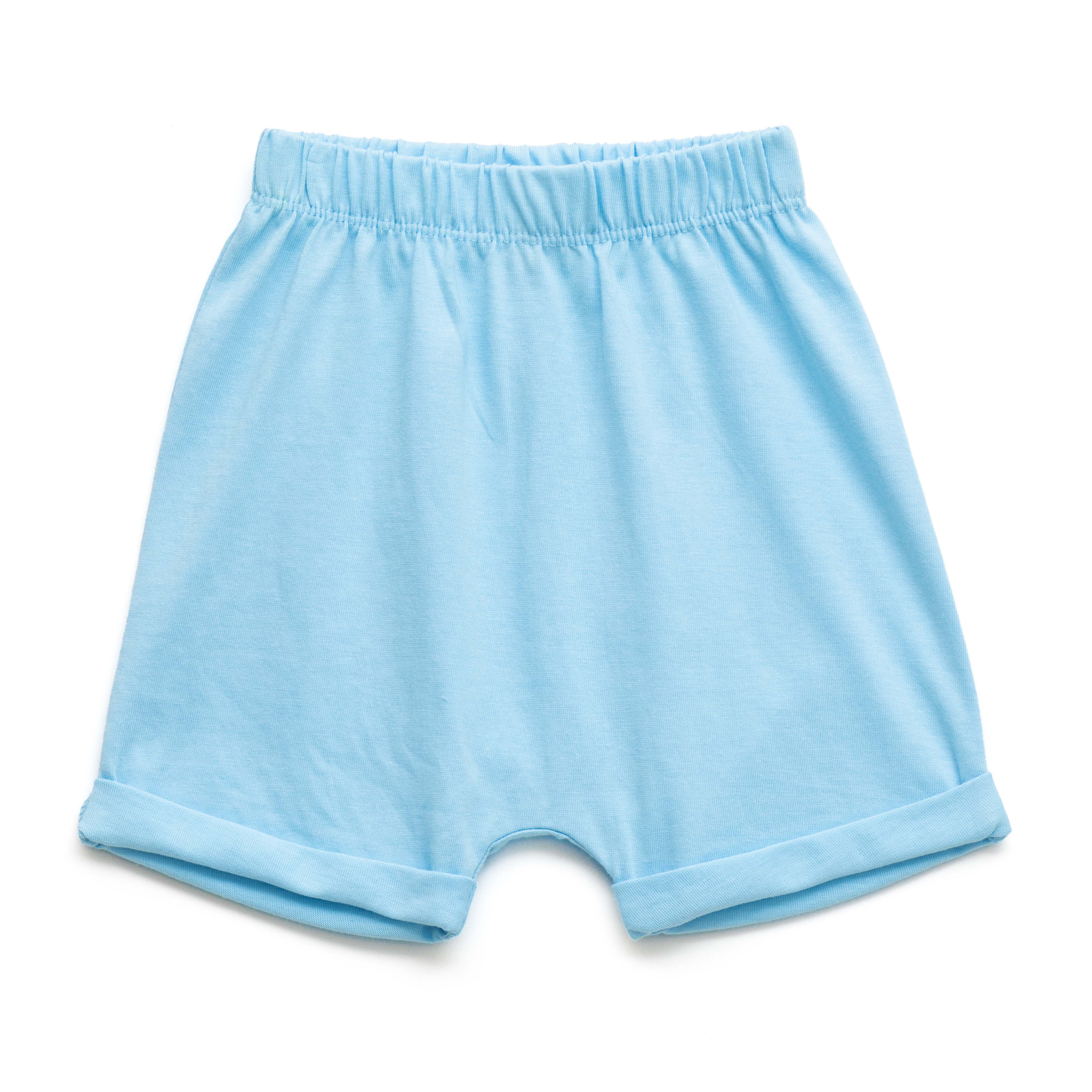 "Baby Girls' Cotton Boxer Shorts - Pack of 2 (Solid Blue & Floral Print)"