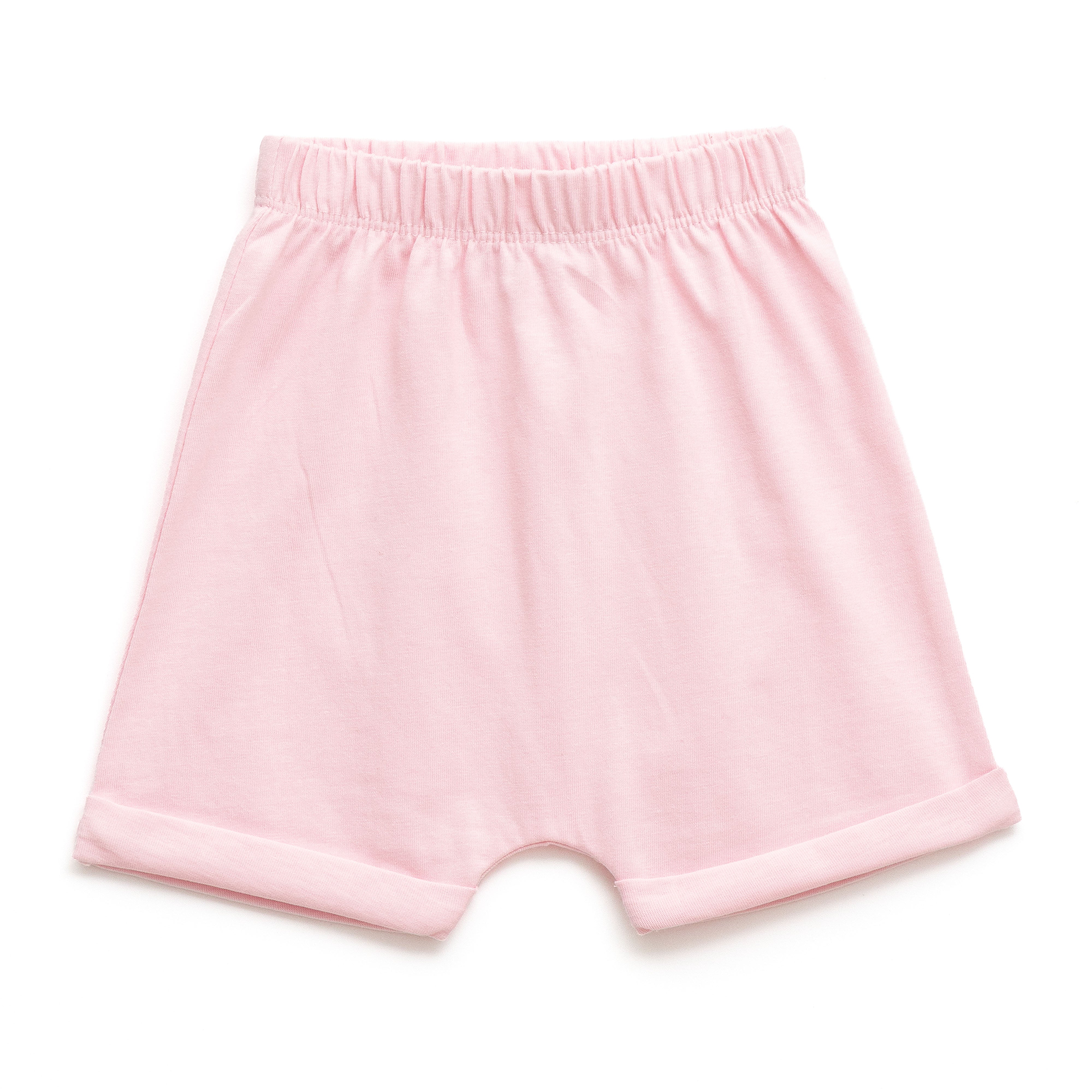 "Baby Girls' Cotton Boxer Shorts - Pack of 2 (Pink Solid & Floral Print)"