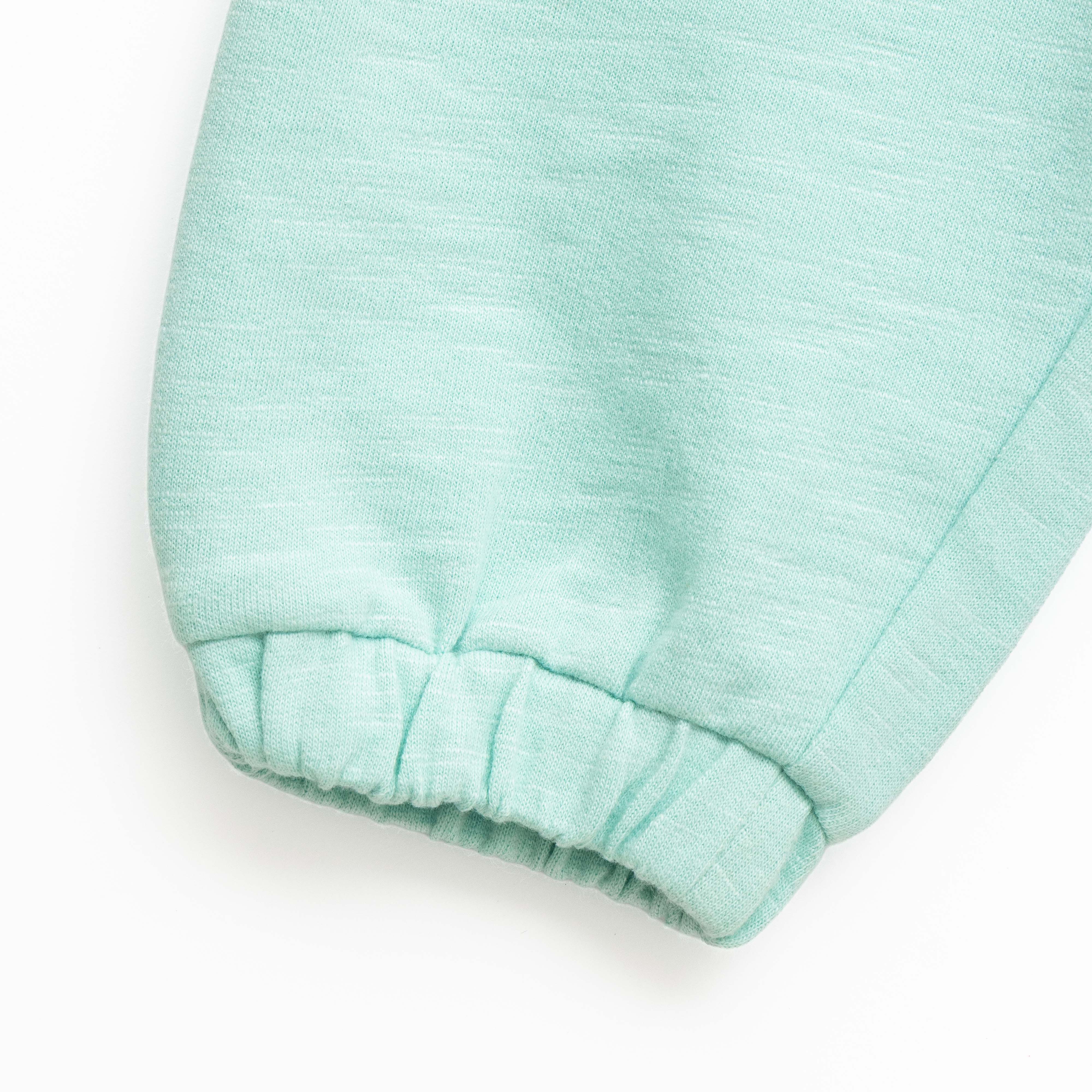 Girls' Mint Green Jogger Pants with Heart Patch Pockets – Elastic Waist & Cuffs