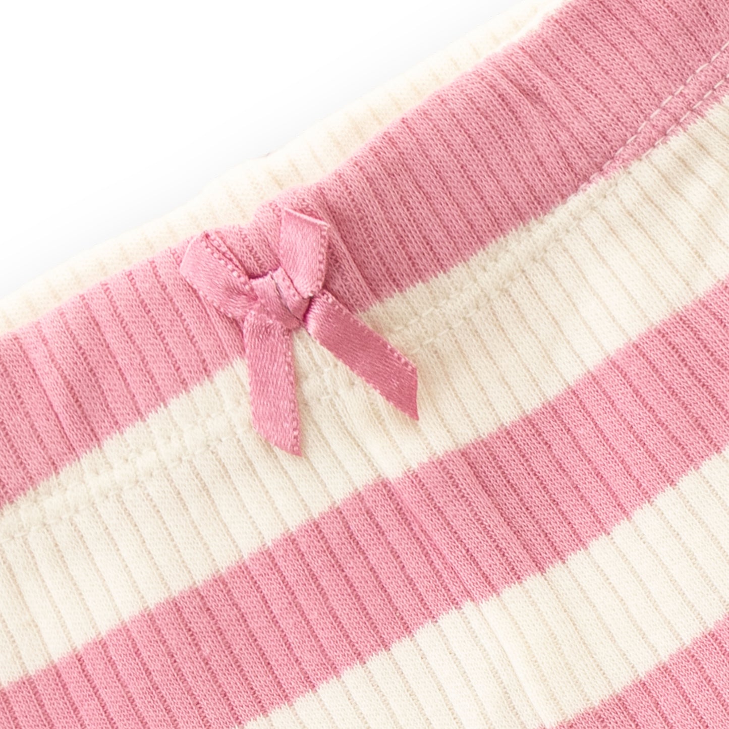 "Baby Girls' Pink & White Striped Ribbed Cotton Sleeveless  Camisole and Shorts Set"