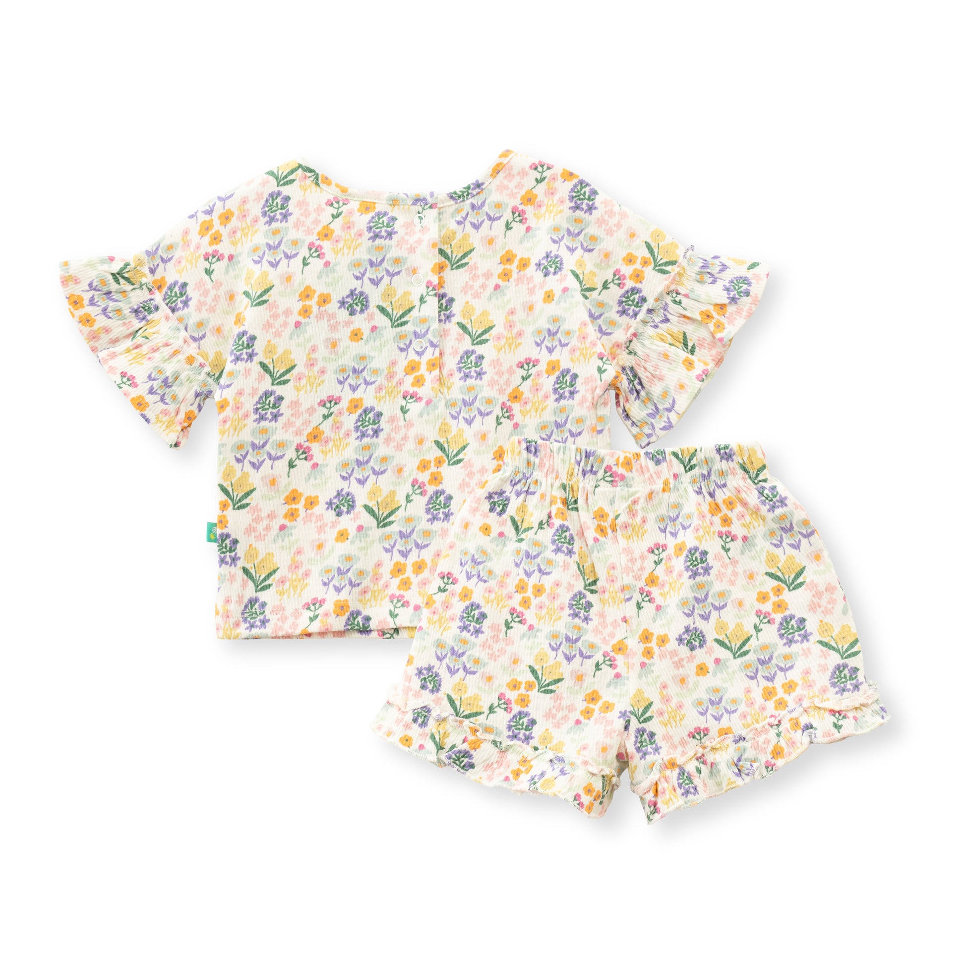 "Baby Girls' Lightweight Floral  Printed Top & Shorts Set – Soft Cotton Blend"