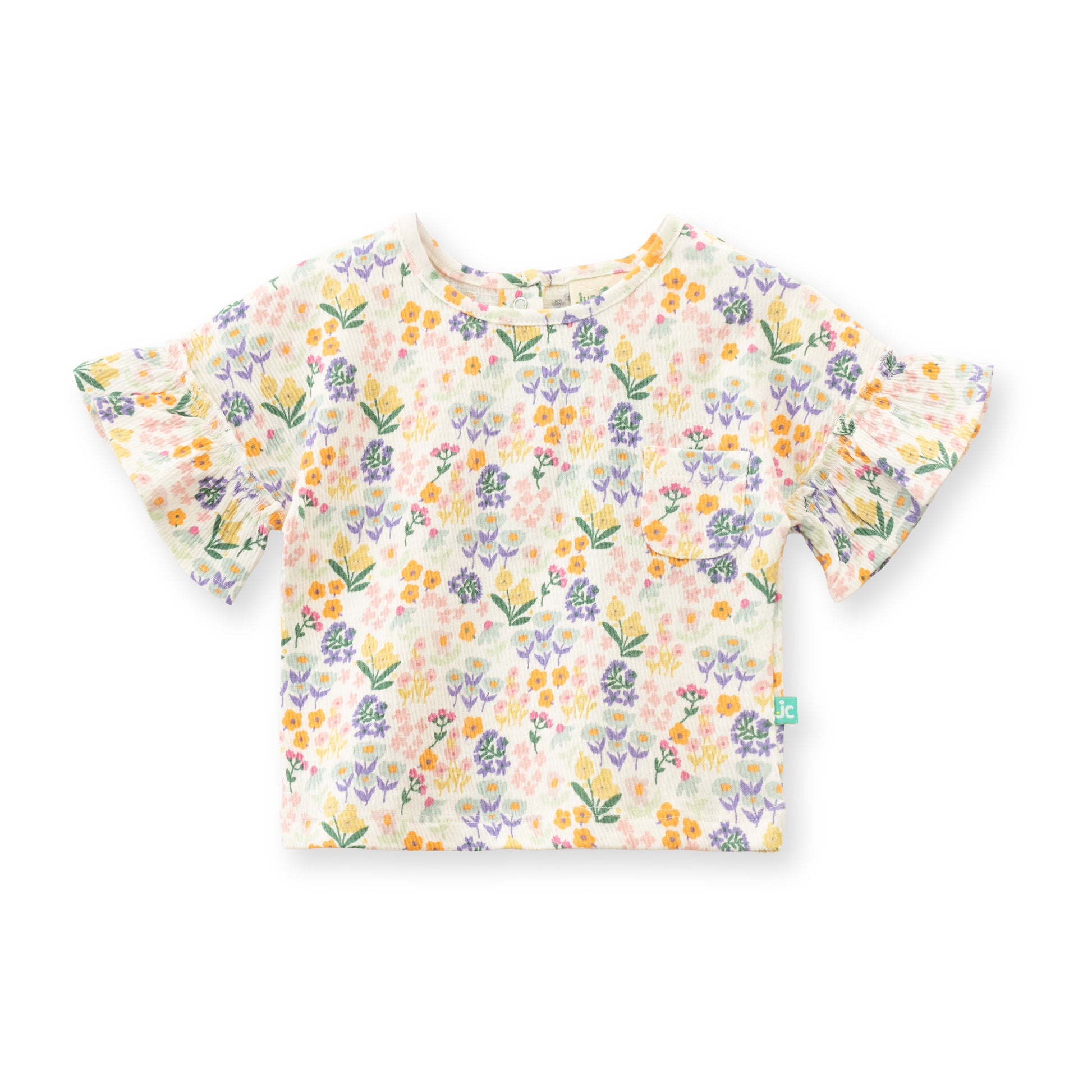 "Baby Girls' Lightweight Floral  Printed Top & Shorts Set – Soft Cotton Blend"