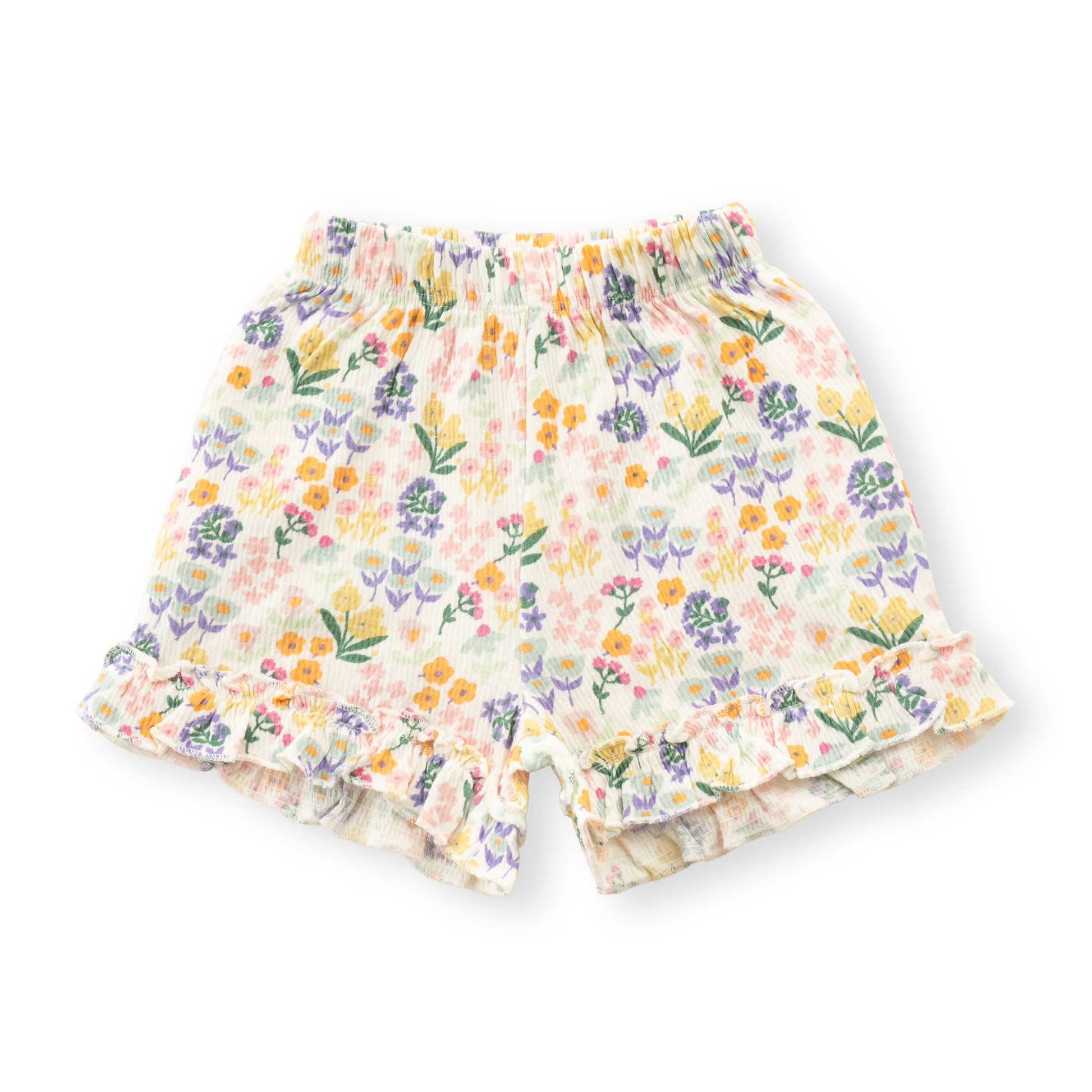 "Baby Girls' Lightweight Floral  Printed Top & Shorts Set – Soft Cotton Blend"