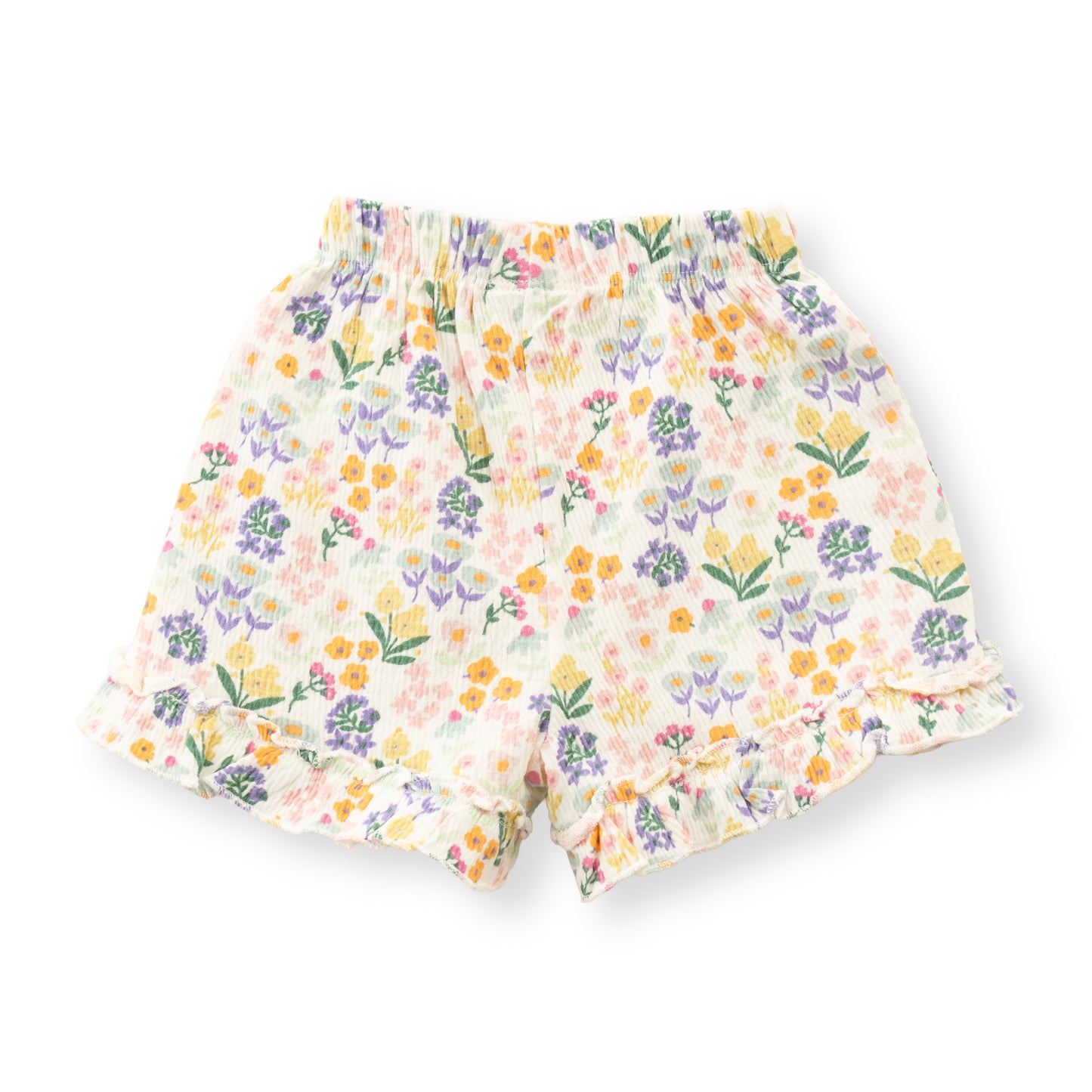 "Baby Girls' Lightweight Floral  Printed Top & Shorts Set – Soft Cotton Blend"