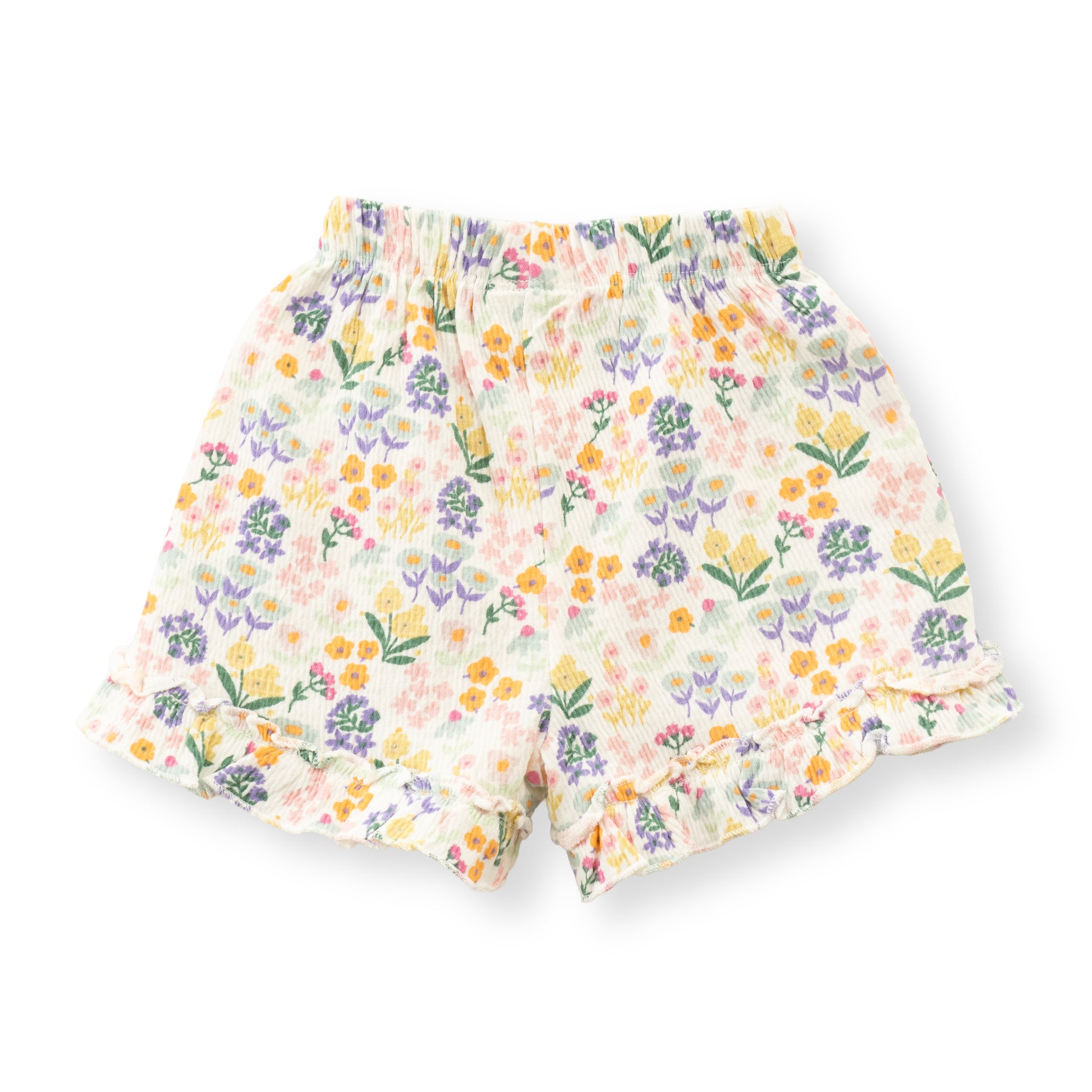 "Baby Girls' Lightweight Floral  Printed Top & Shorts Set – Soft Cotton Blend"