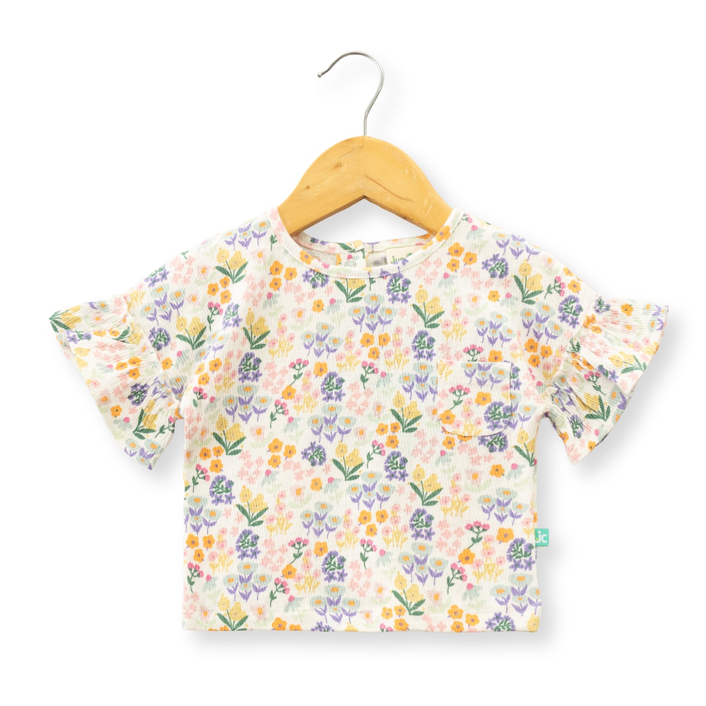 "Baby Girls' Lightweight Floral  Printed Top & Shorts Set – Soft Cotton Blend"