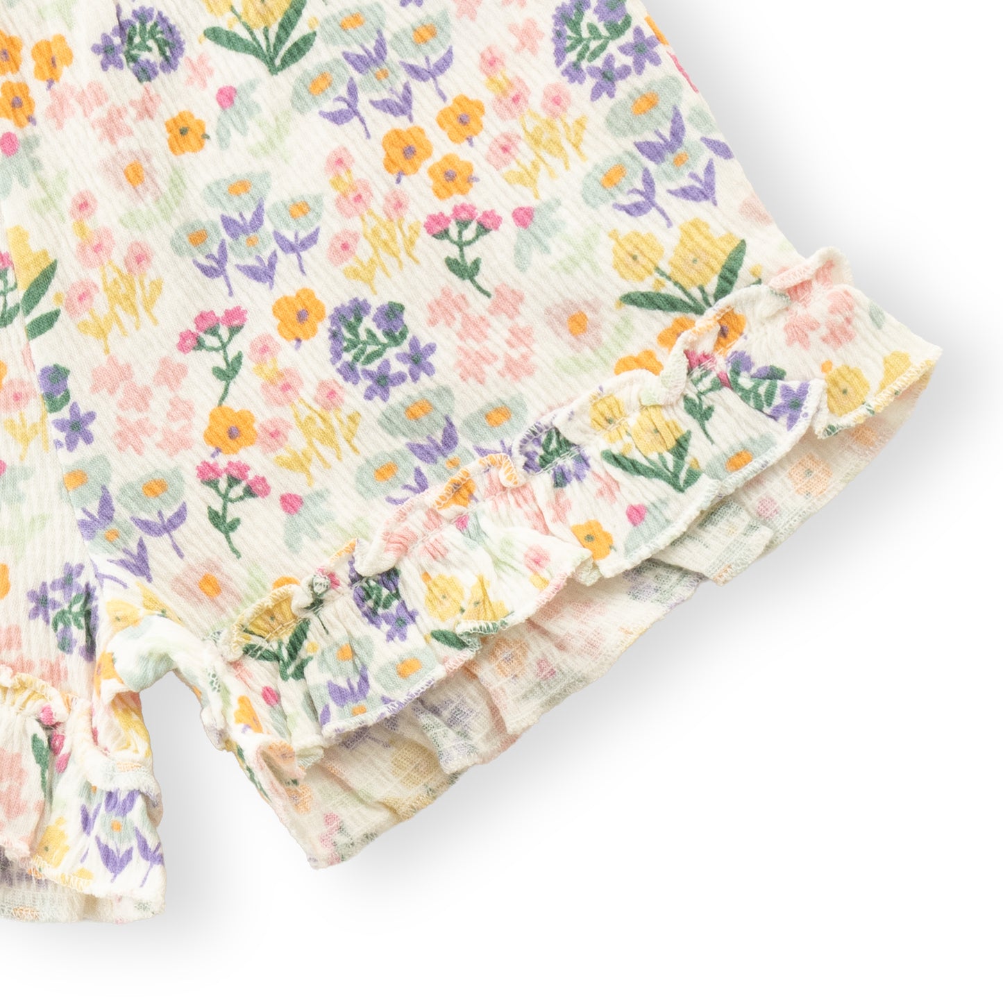 "Baby Girls' Lightweight Floral  Printed Top & Shorts Set – Soft Cotton Blend"