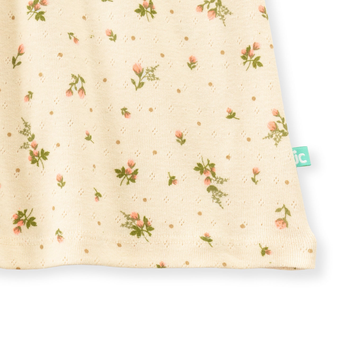 "Baby Girls' Floral Print Cotton Frock with Bow – Off-white"