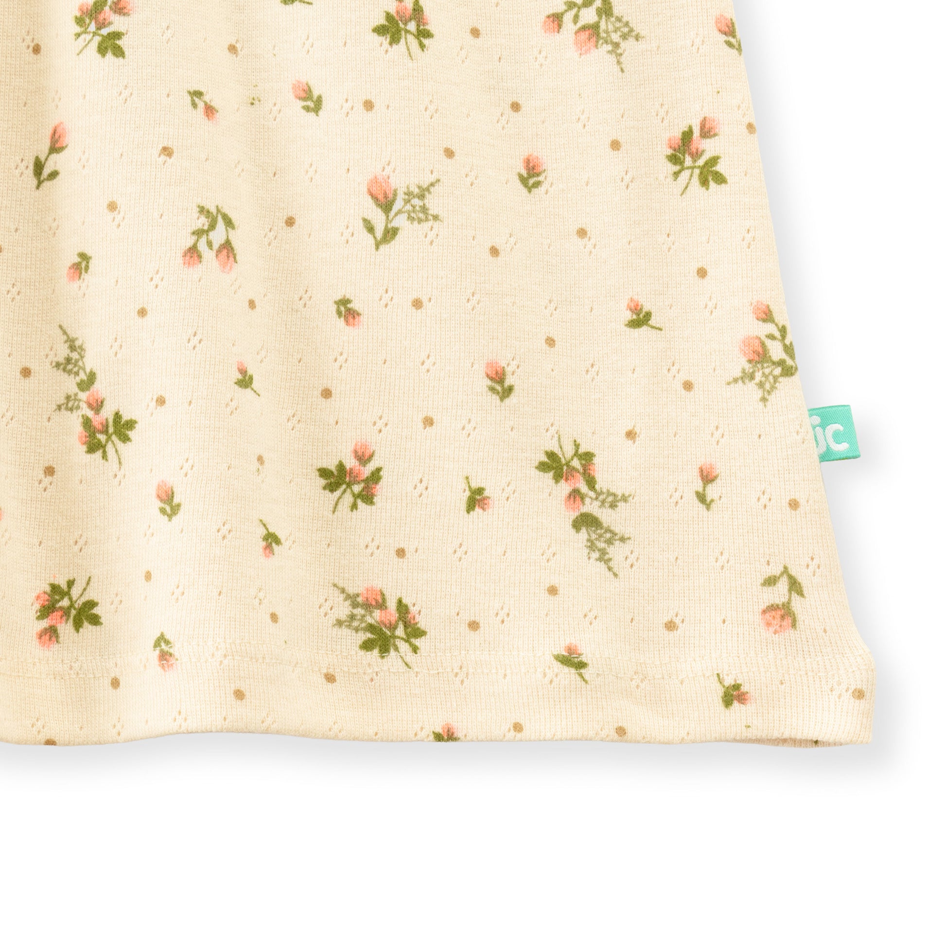 "Baby Girls' Floral Print Cotton Frock with Bow – Off-white"