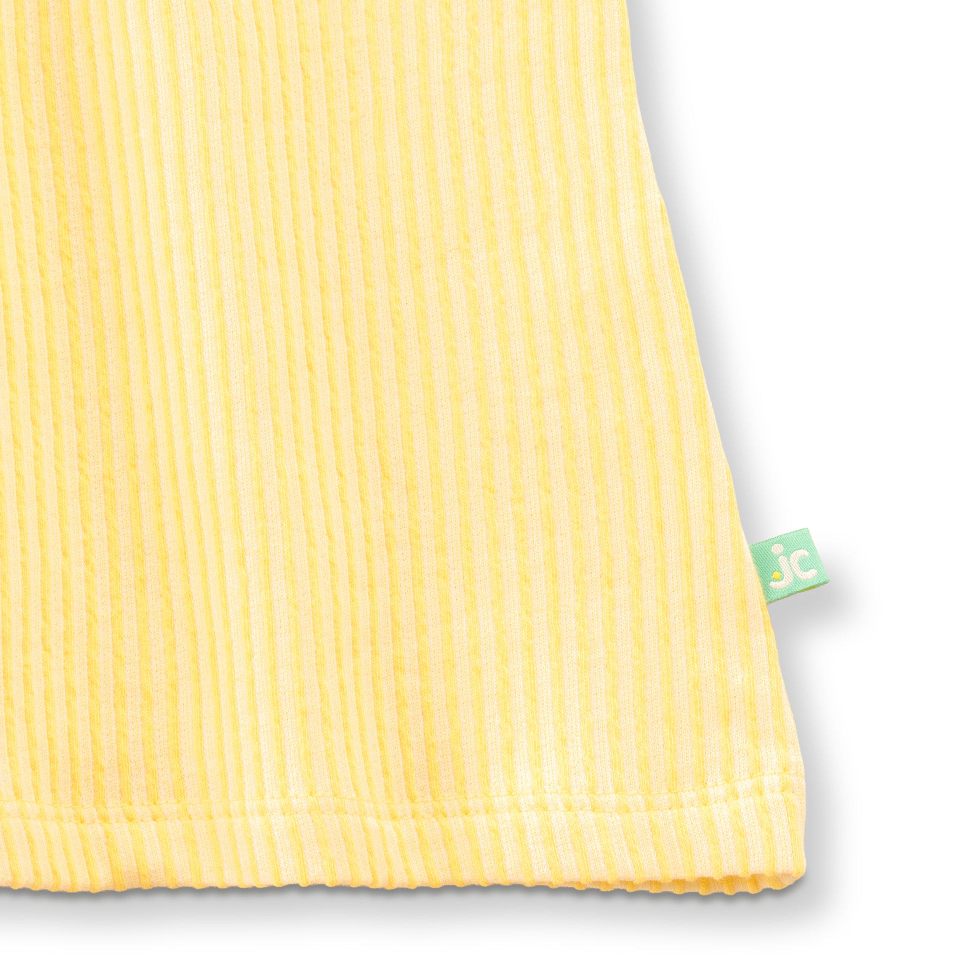 "Baby Girls Yellow Striped Cotton Dress with Bow – Short Sleeve Casual Wear"