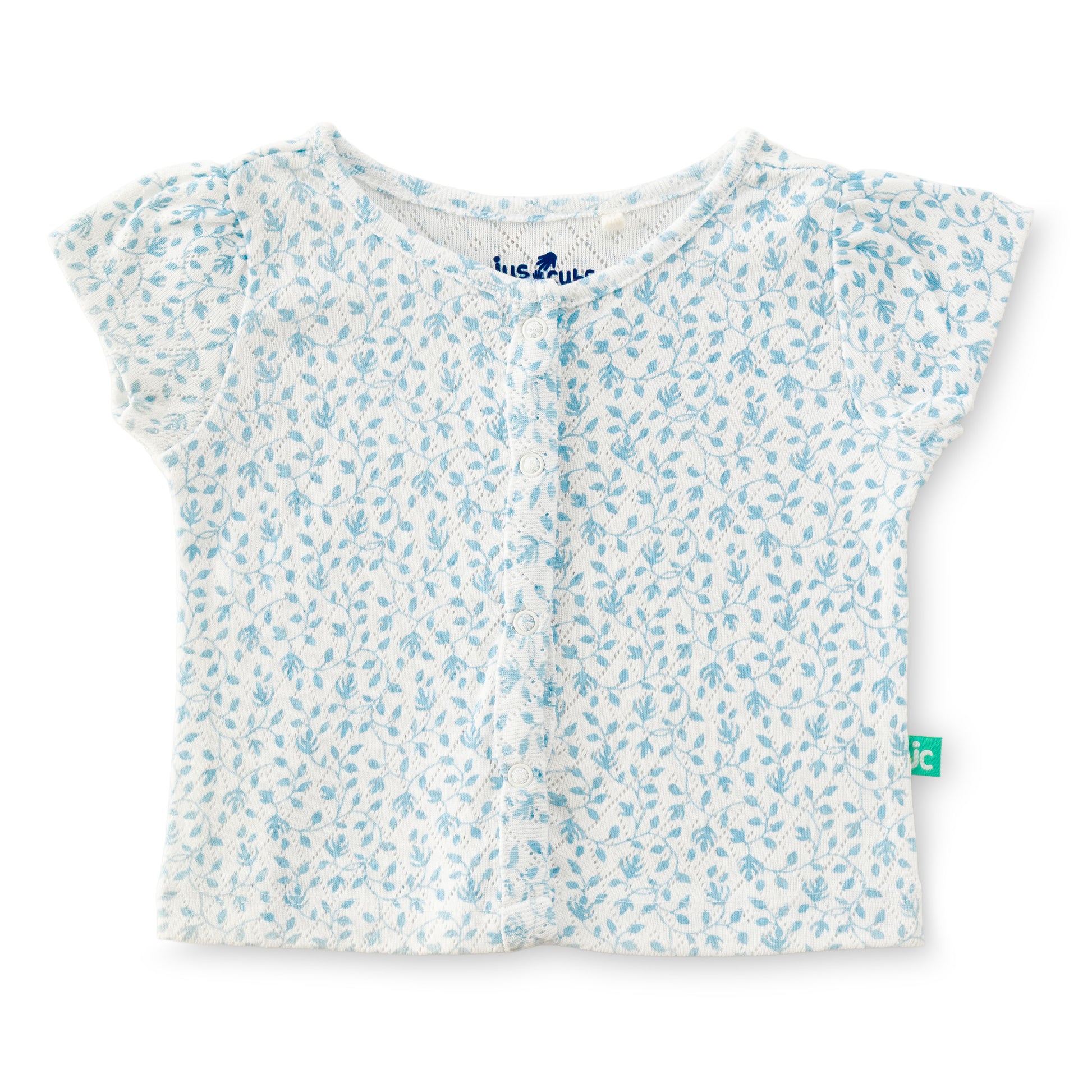 "Baby Girls' Blue Cotton Front-Open Jhabla – Pack of 2 (Bunny Embroidery & Floral Print)"