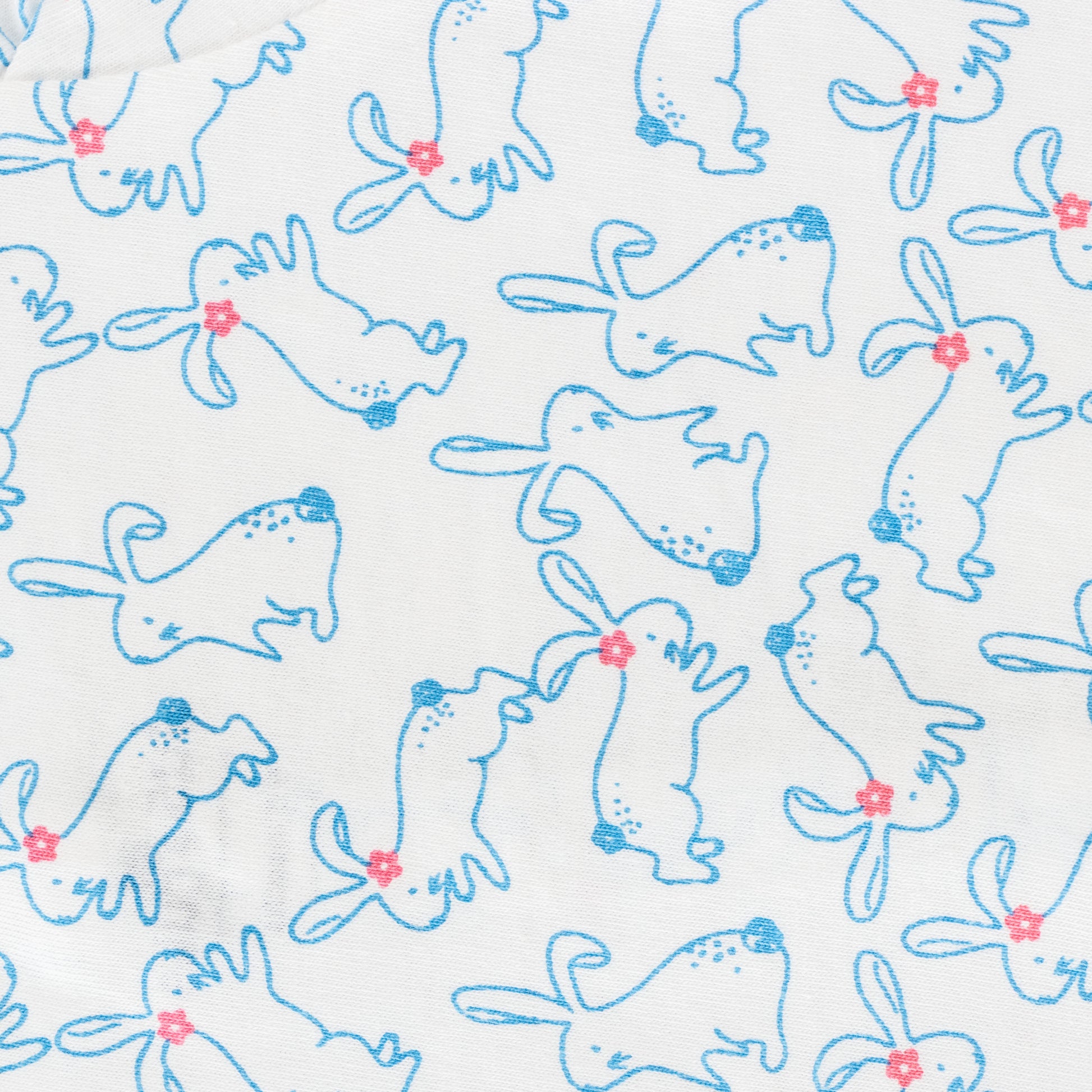 "Baby Girls' Pack of 2 Soft Cotton Front-Open Jhabla   – Bunny Print & Stripes