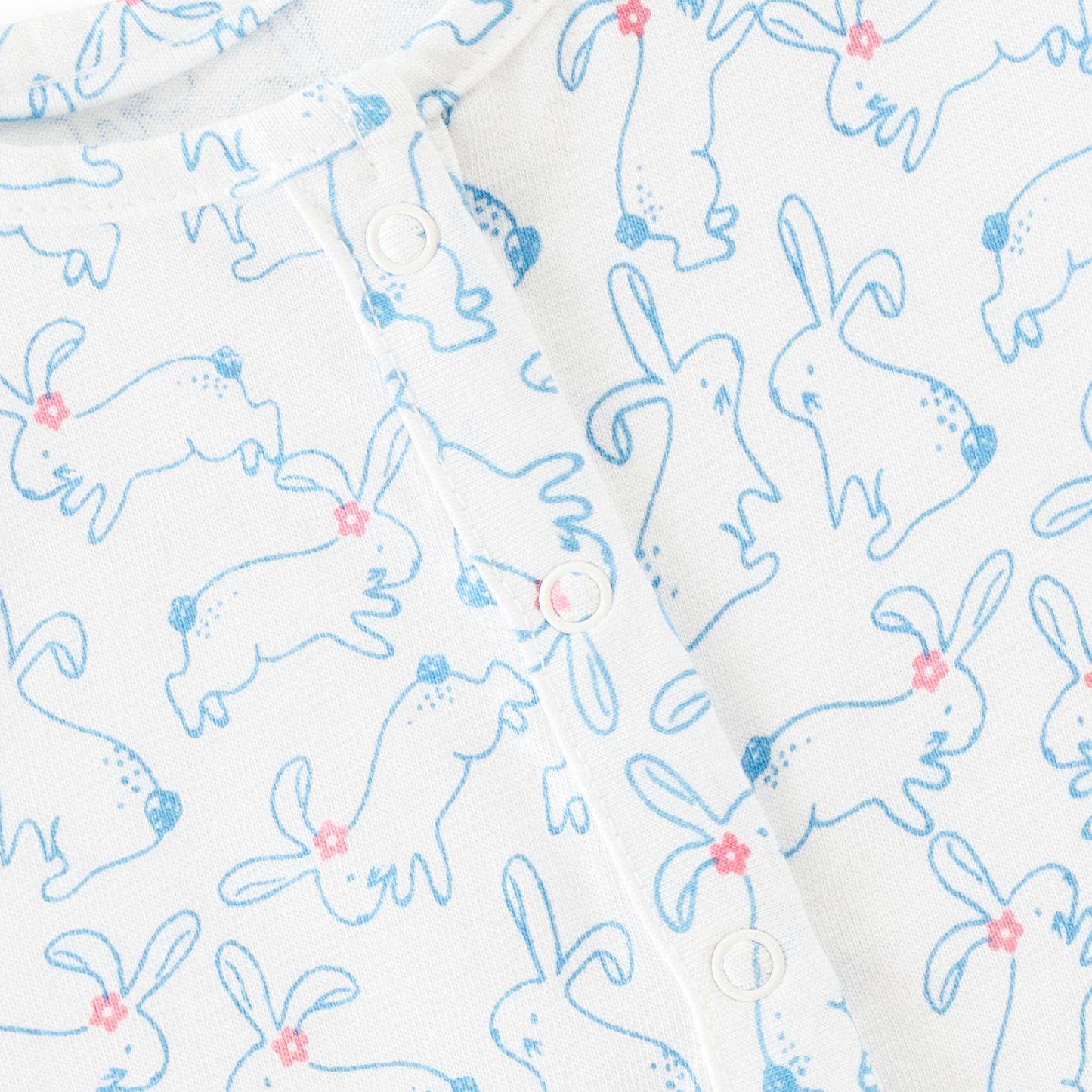 "Baby Girls' Pack of 2 Soft Cotton Front-Open Jhabla   – Bunny Print & Stripes